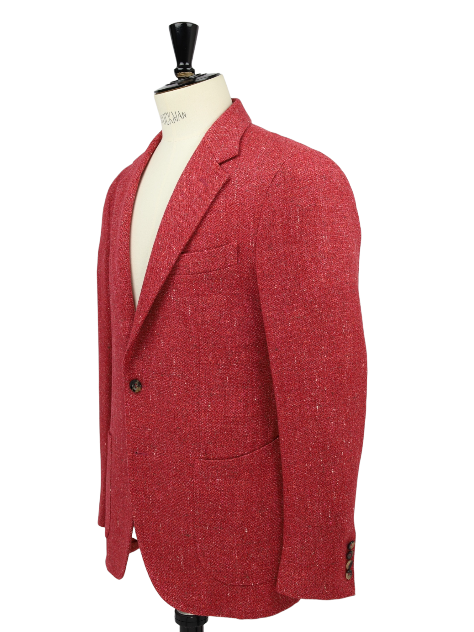 Loro Piana Coral Red Silk & Cashmere Donegal Sartorial Jacket