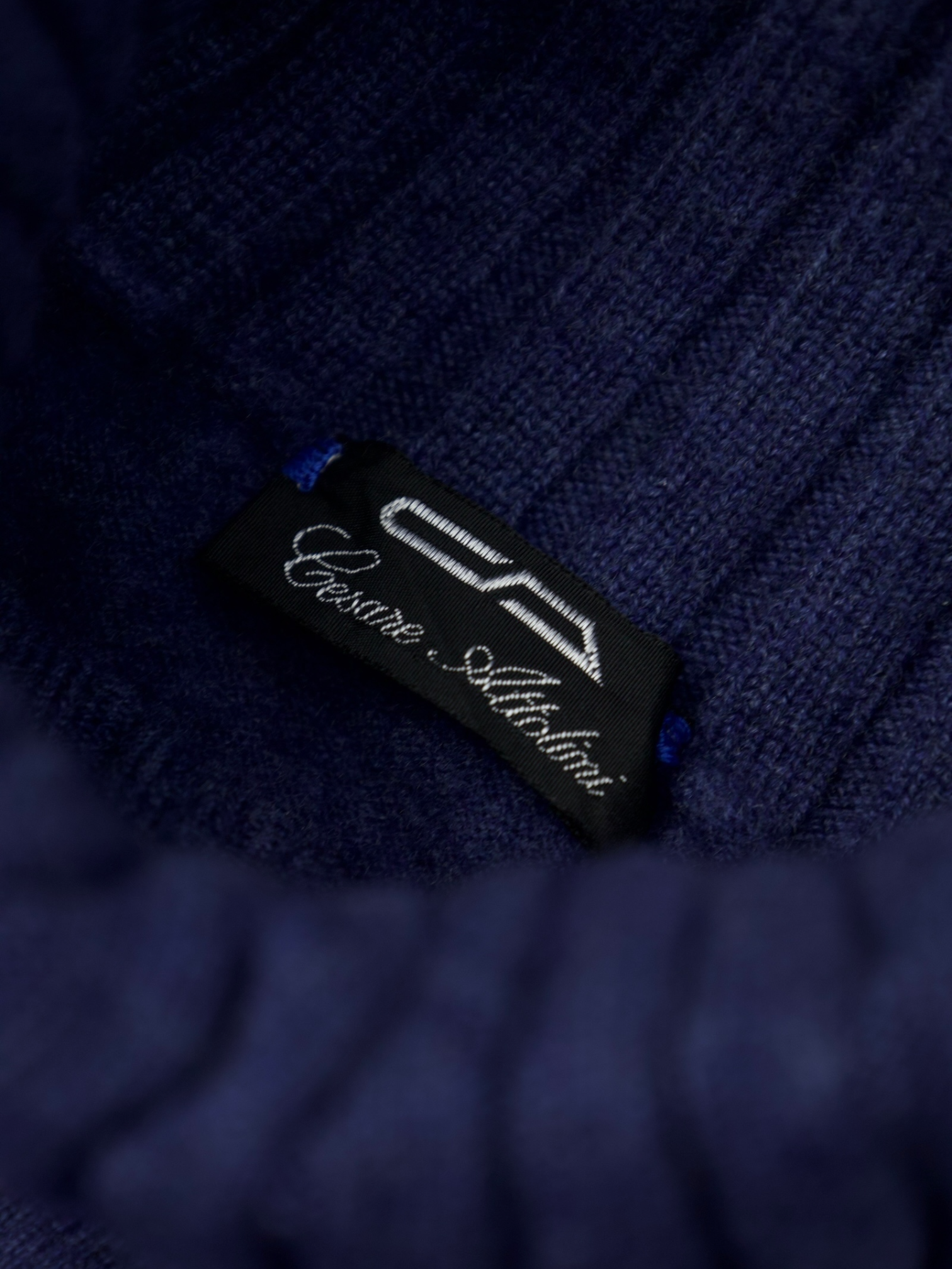 Cesare Attolini Denim Blue Pure Cashmere Turtleneck