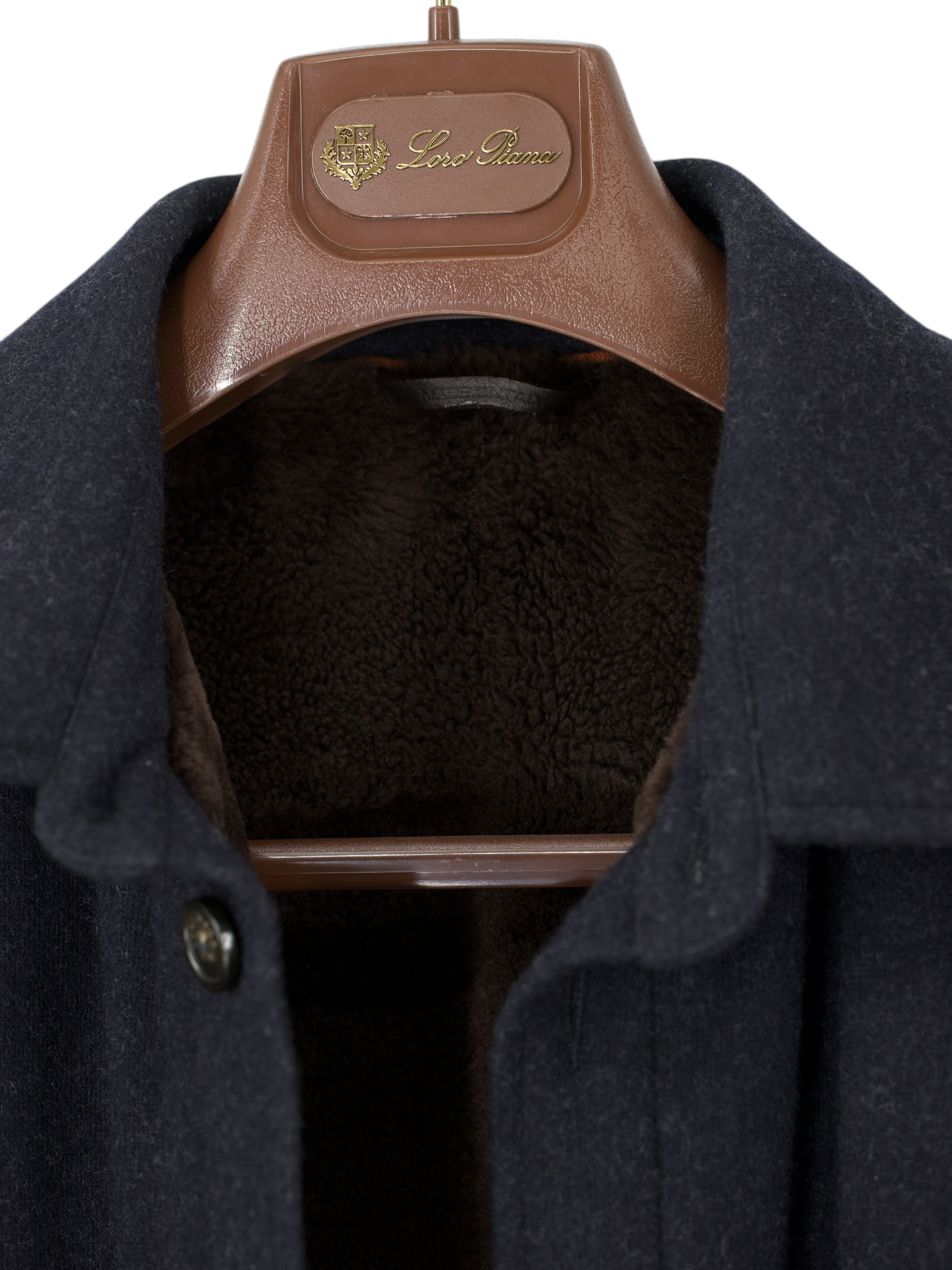 Loro Piana Navy Jersey Novalis Cashmere & Castorino Fur Lining Sweater Overshirt Jacket