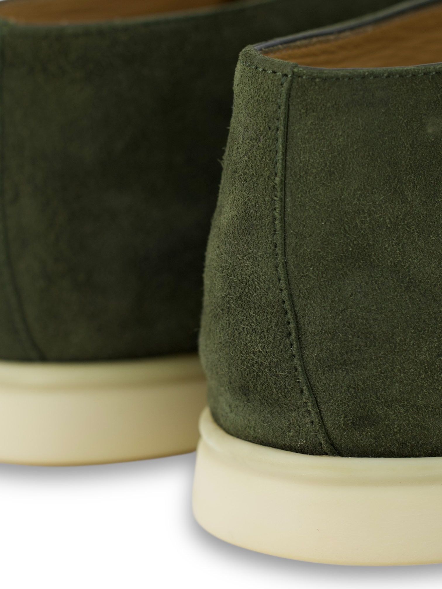 Loro Piana Cucunci Green Suede Open Walk Ankle Boots