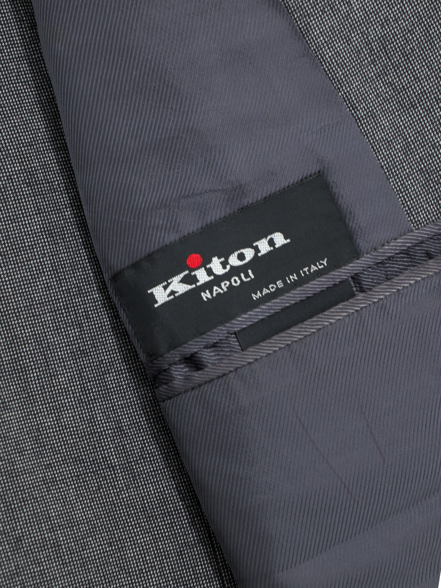 Kiton Grey Extrafine-Wool Pinpoint Suit