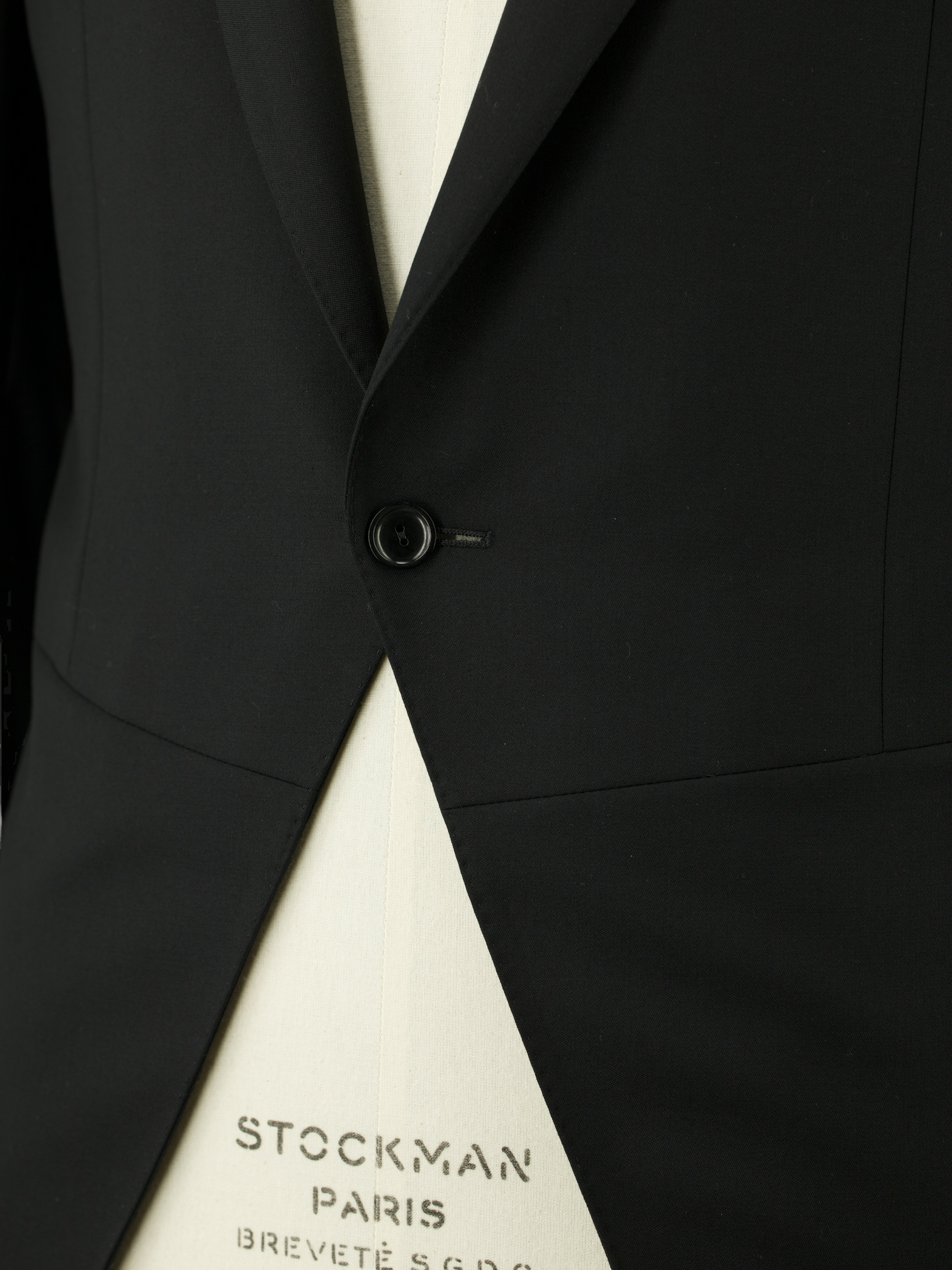 Canali Black Extrafine Wool Twill Classic Jacquet
