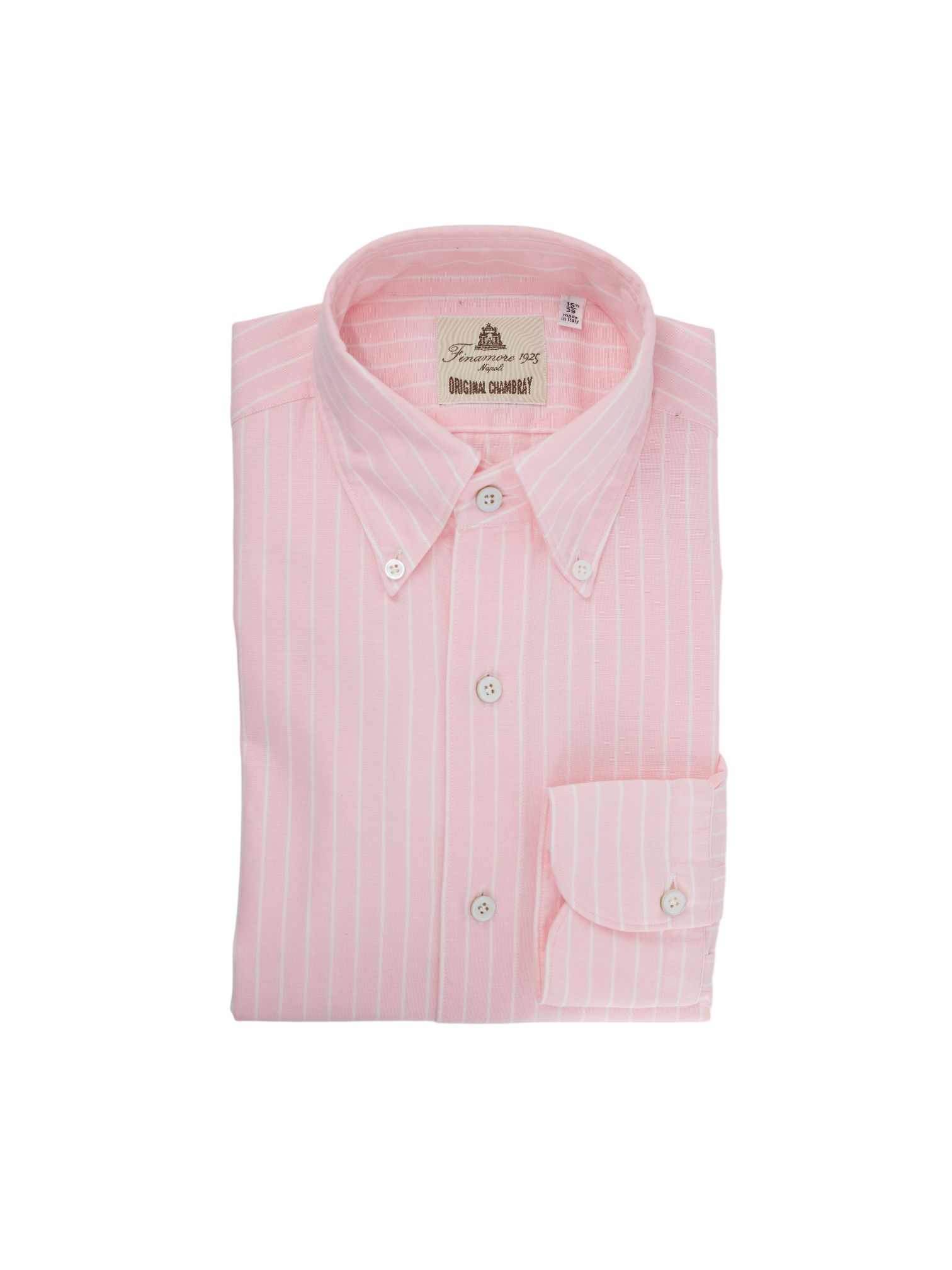 Finamore Pink Heavyweight Chambray Cotton Button-Down Shirt