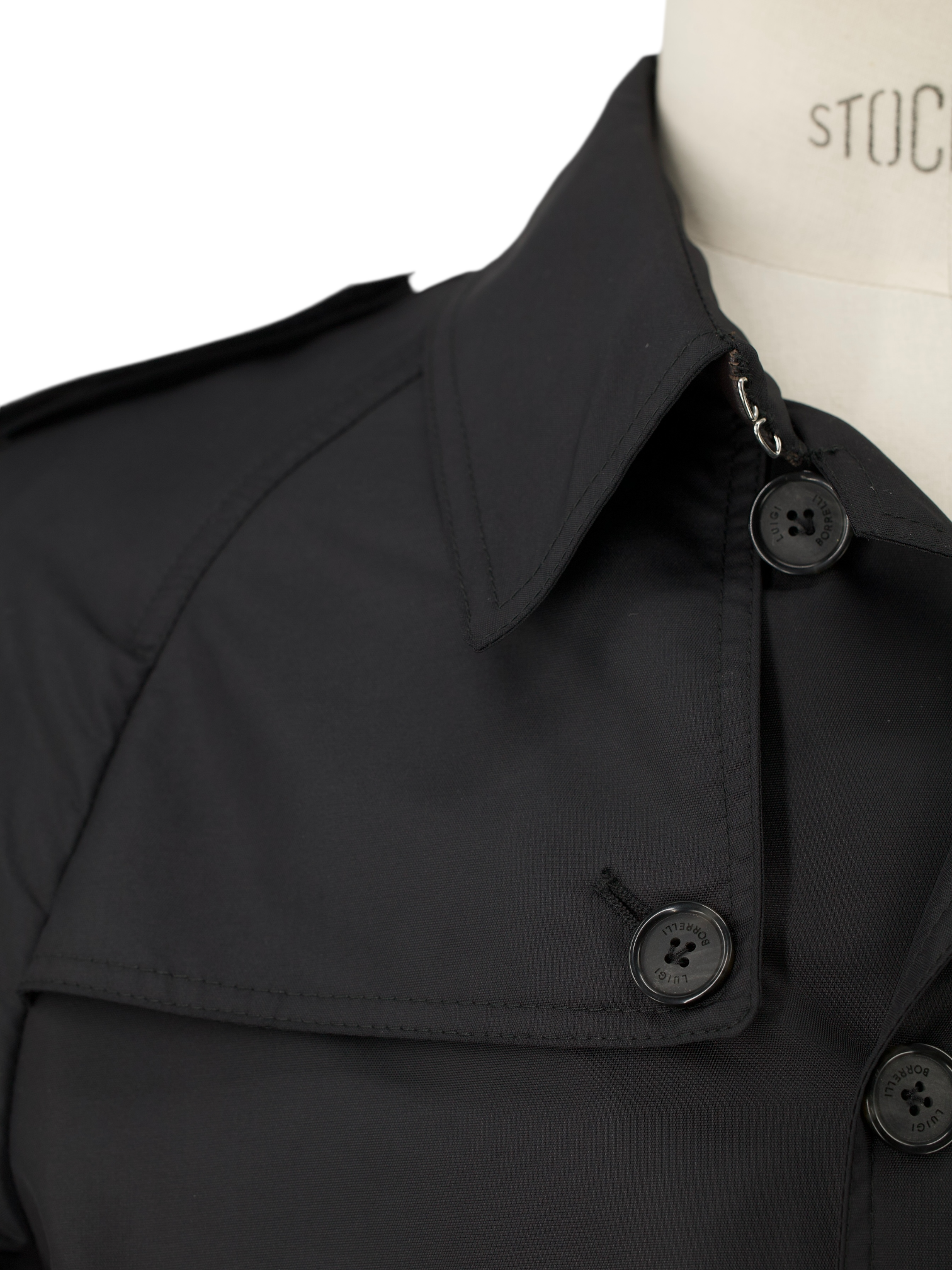 Luigi Borrelli Black Weatherproof Sartorial Trenchcoat
