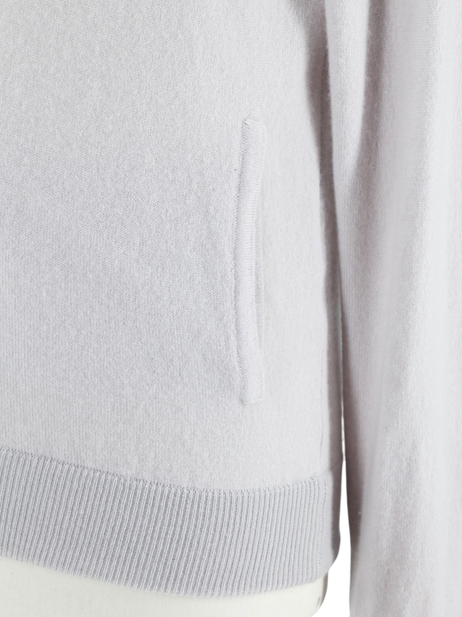 Doriani Greige Pure Cashmere Full-Zip Hooded Sweater
