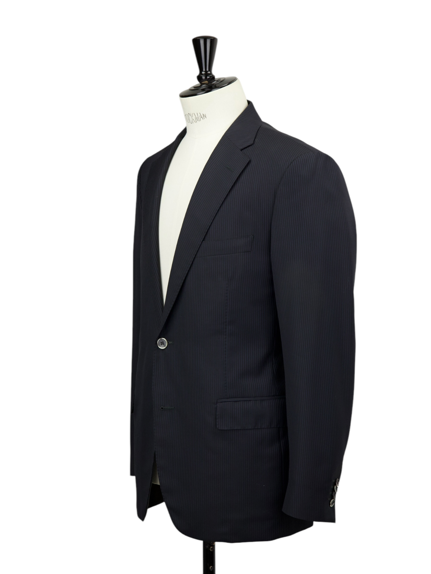 Corneliani Black & Light Blue Super 110's Pinstripe Suit