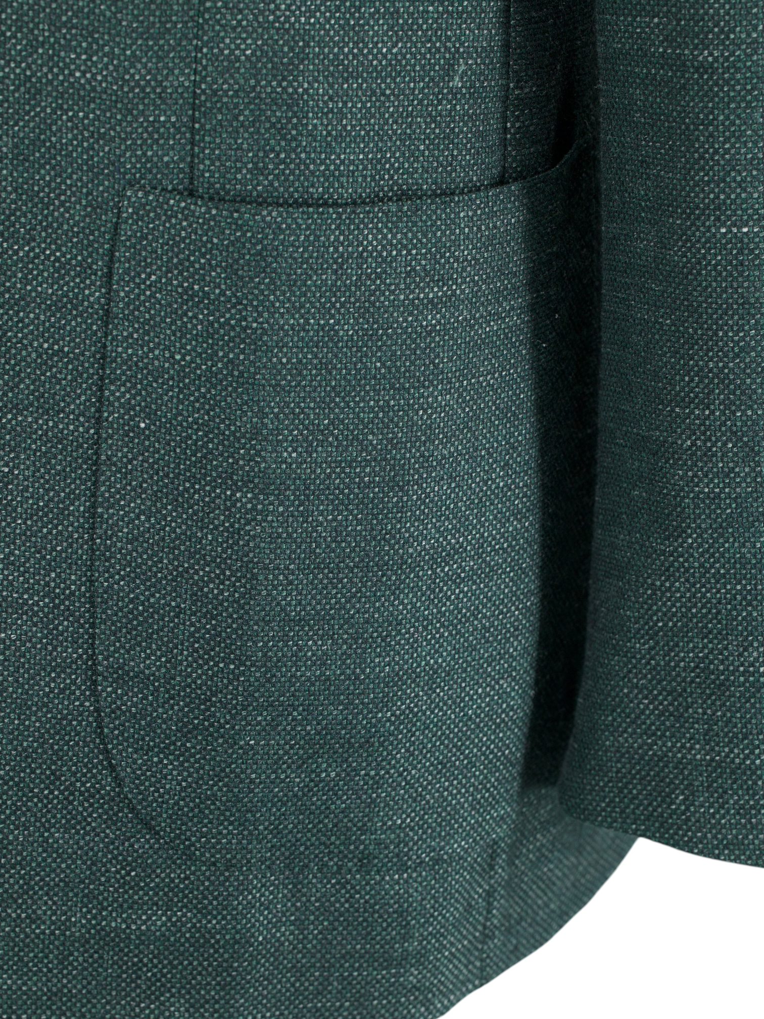 Isaia Verdigris Green Wool, Silk & Linen Basket-Weave Jacket