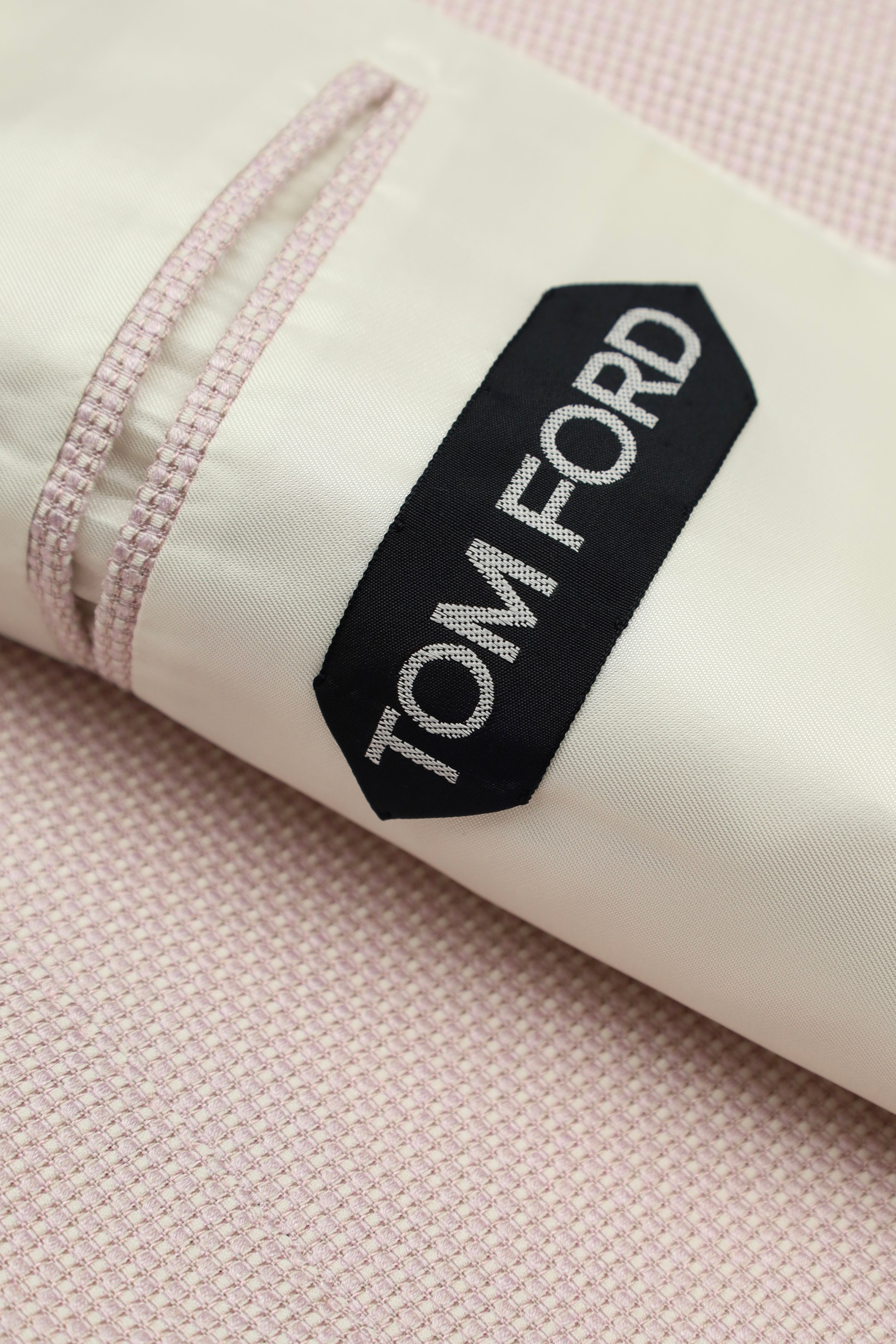 Tom Ford Light Pink Silk & Cotton Structured Windsor Jacket
