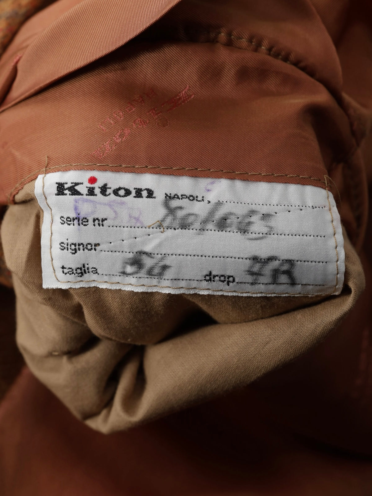 Kiton Orange & Brown Pure Cashmere Checkered Jacket