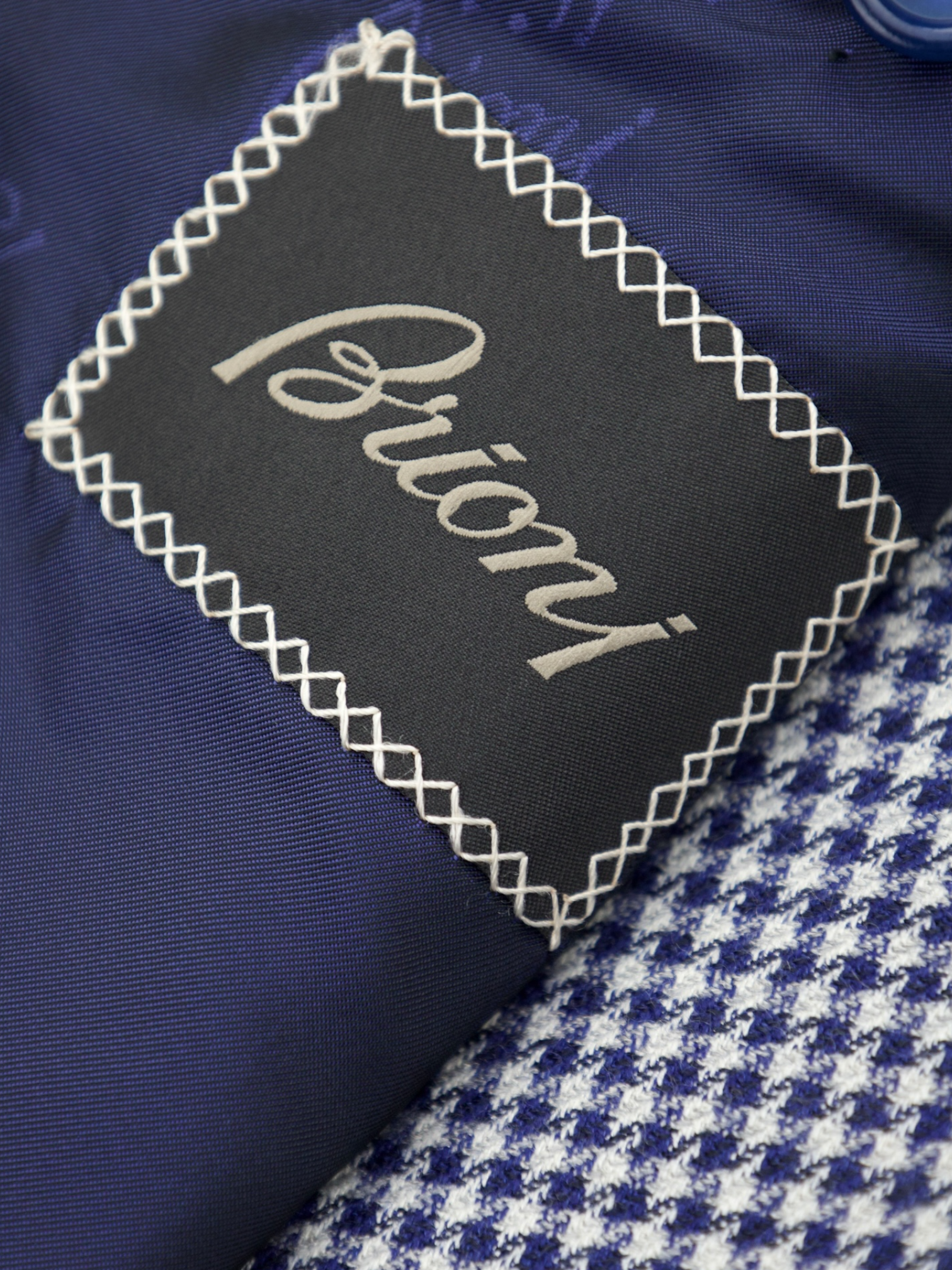 Brioni Dark Blue Cashmere & Silk Pied de Poule Brunico Jacket