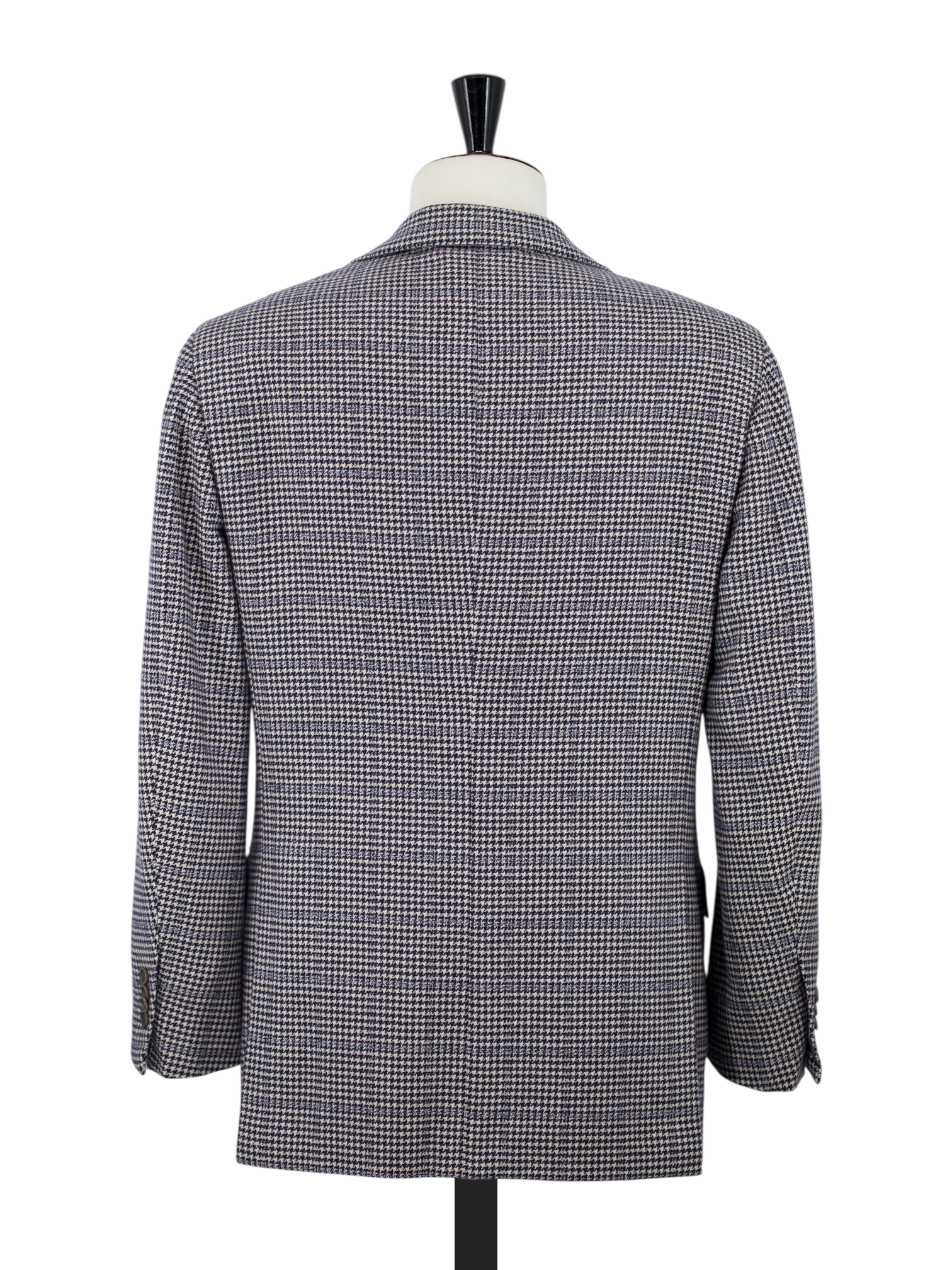 Kiton Navy & Light Blue Pure-Cashmere Pied de Poule Jacket