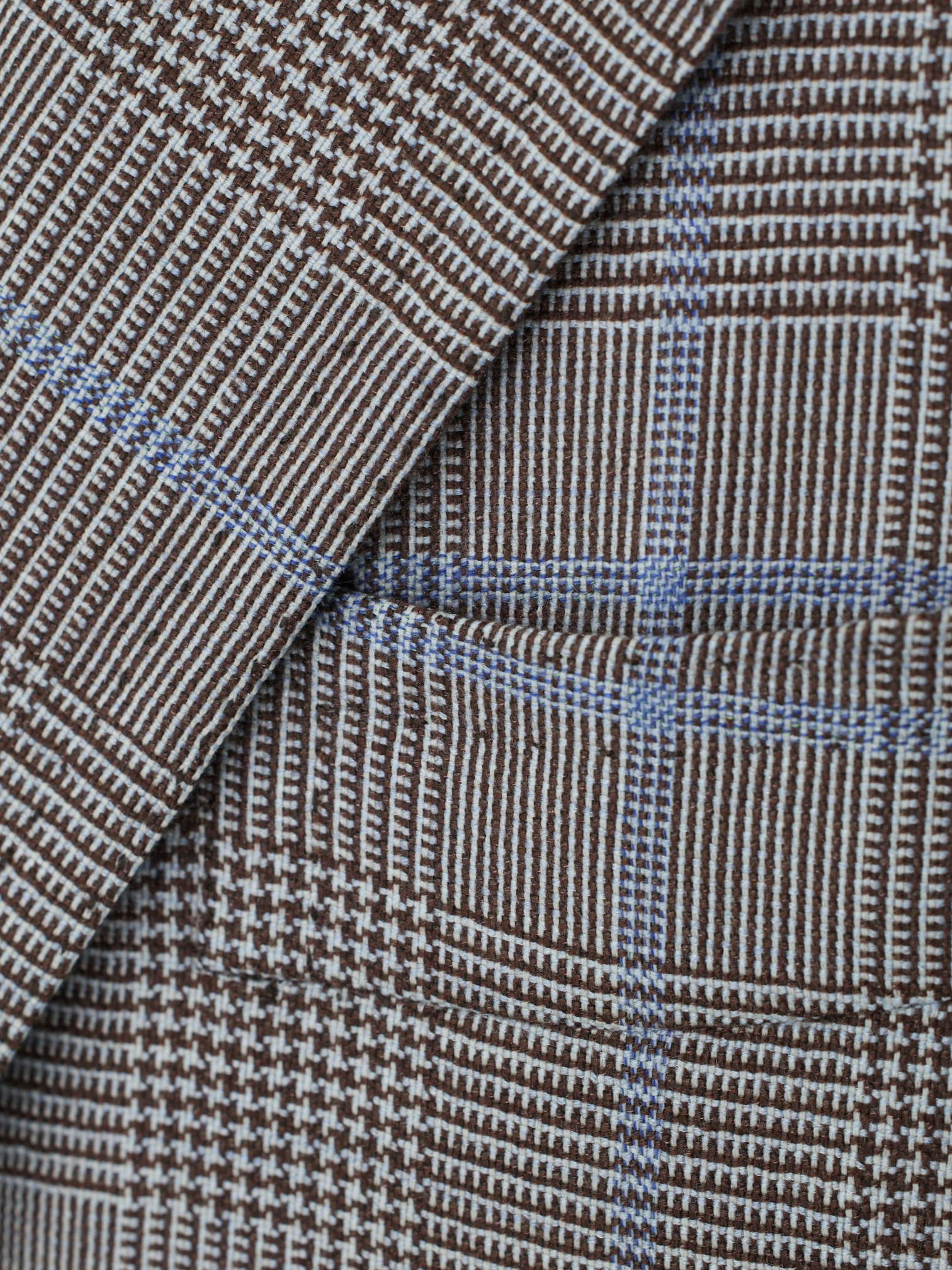 Cesare Attolini Taupe & Light Blue Cashmere & Silk Prince of Wales Jacket