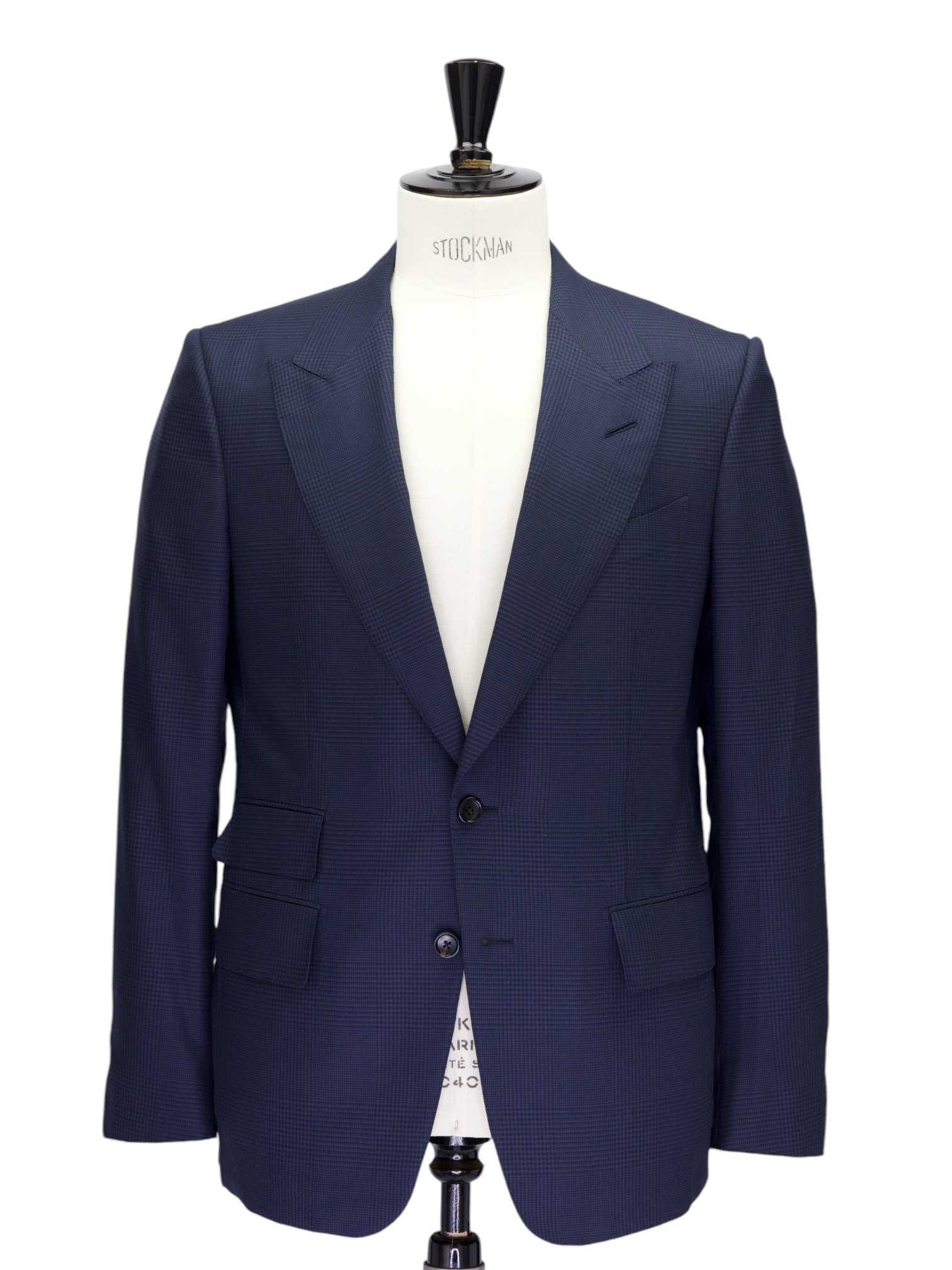 Tom Ford Blue Prince of Wales Wool & Silk Shelton Jacket