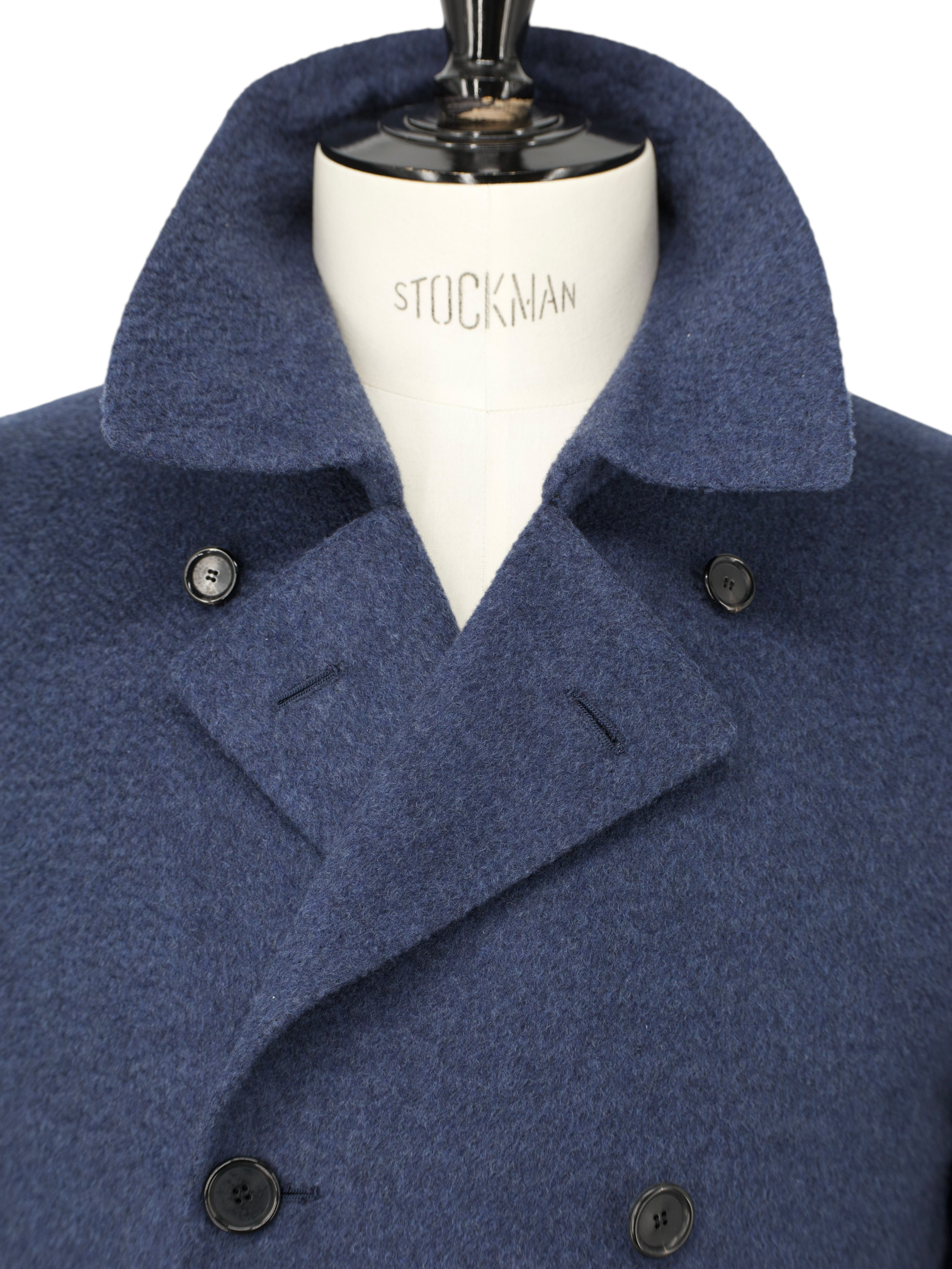 Cesare Attolini Steel Blue Pure Cashmere Double Breasted Sartorial Polo Coat