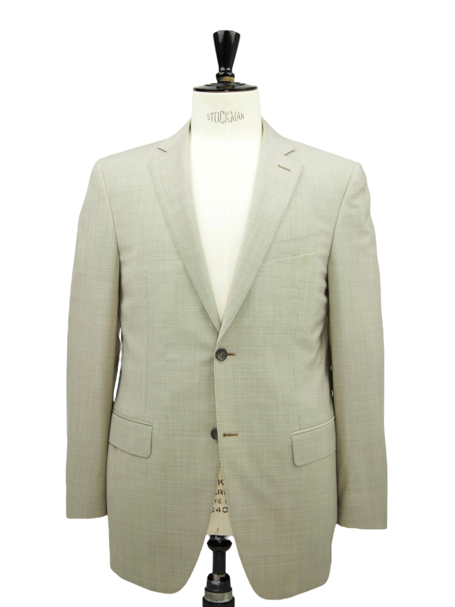 Canali Taupe Travel Wool Shadow-Check Suit