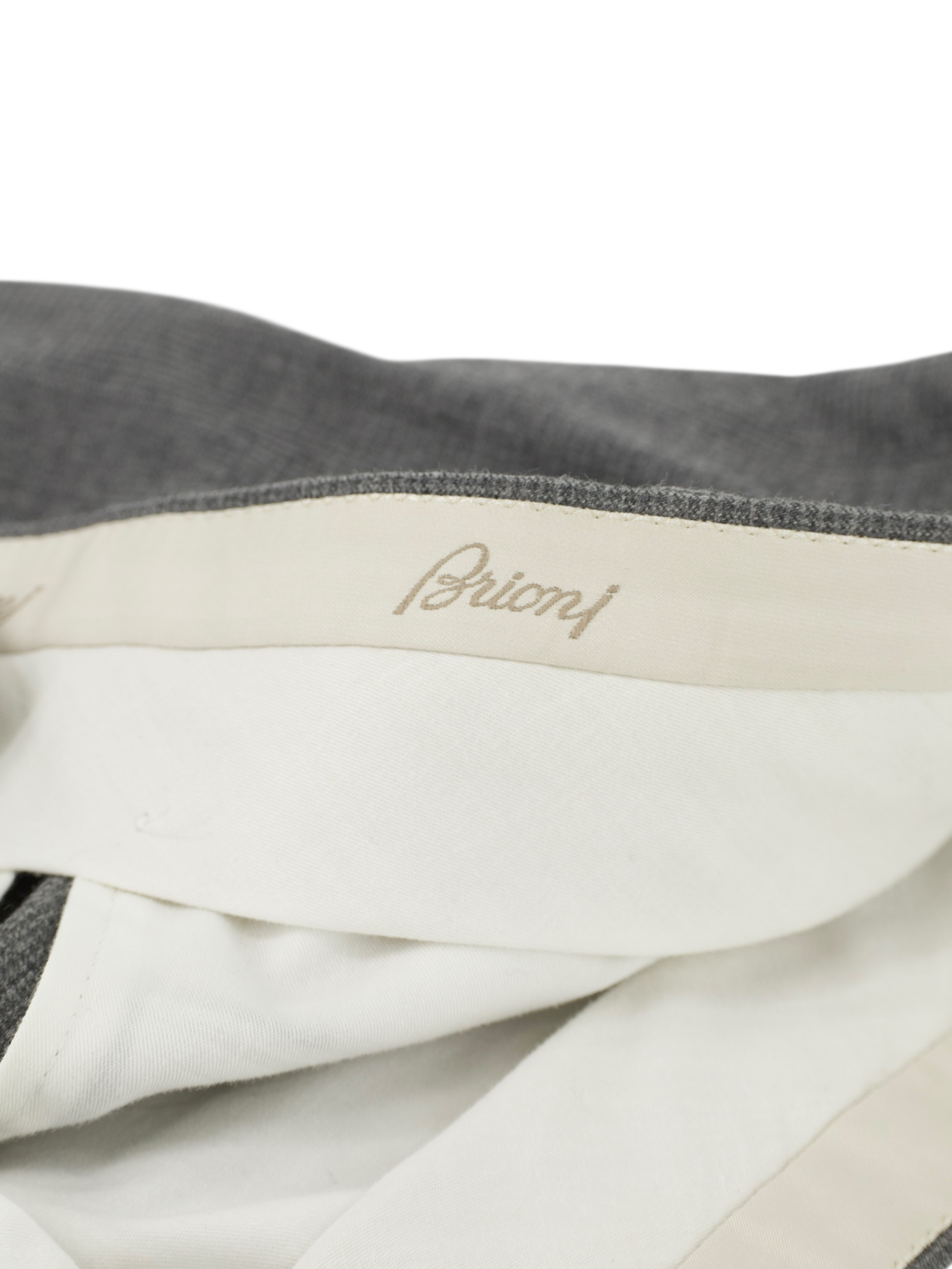 Brioni Grey Wool & Cashmere Micro-Pattern Portovenere Trousers