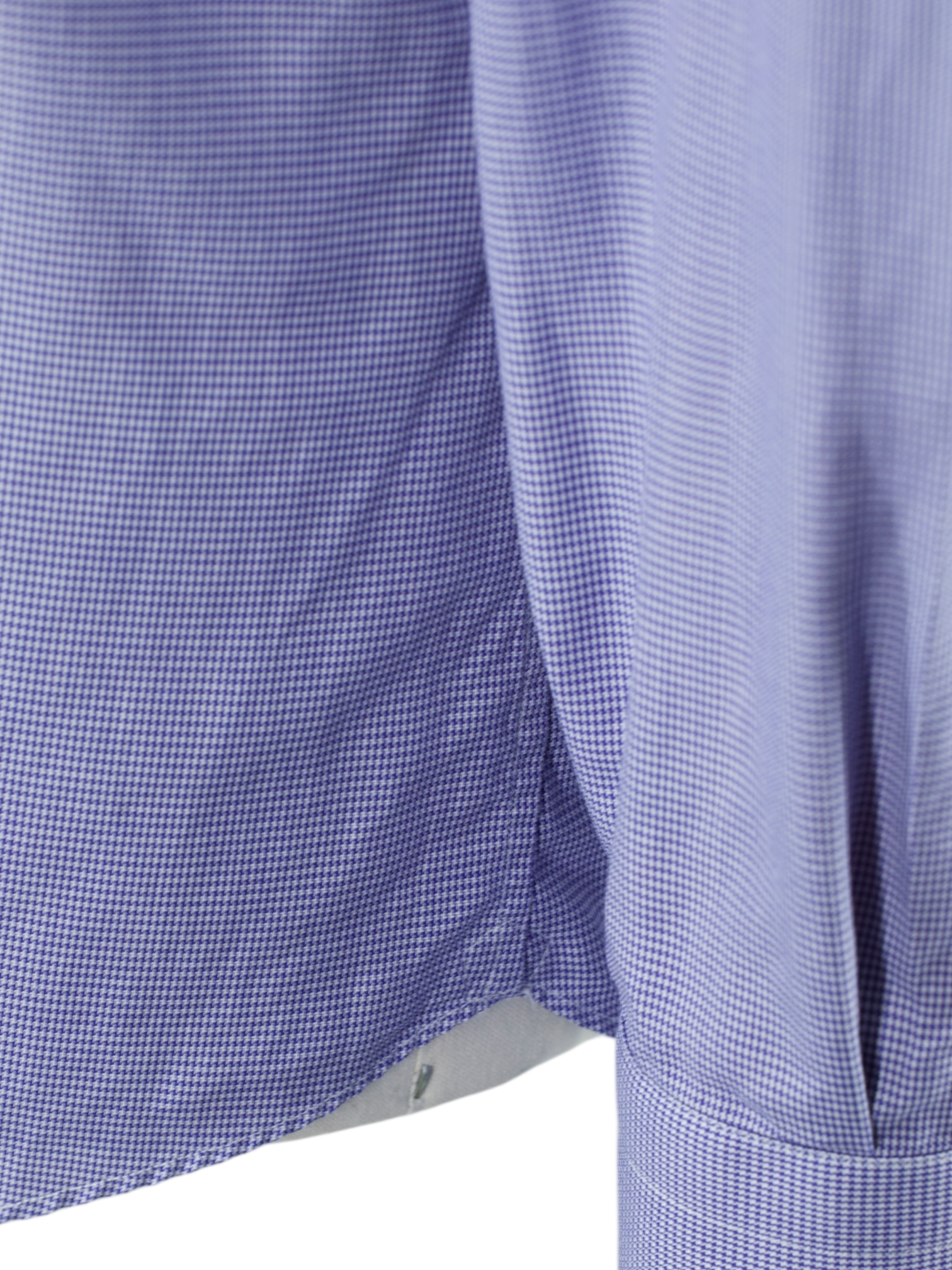 Fray Dark Blue Fine-Cotton Puppytooth Wide-Spread Collar Shirt