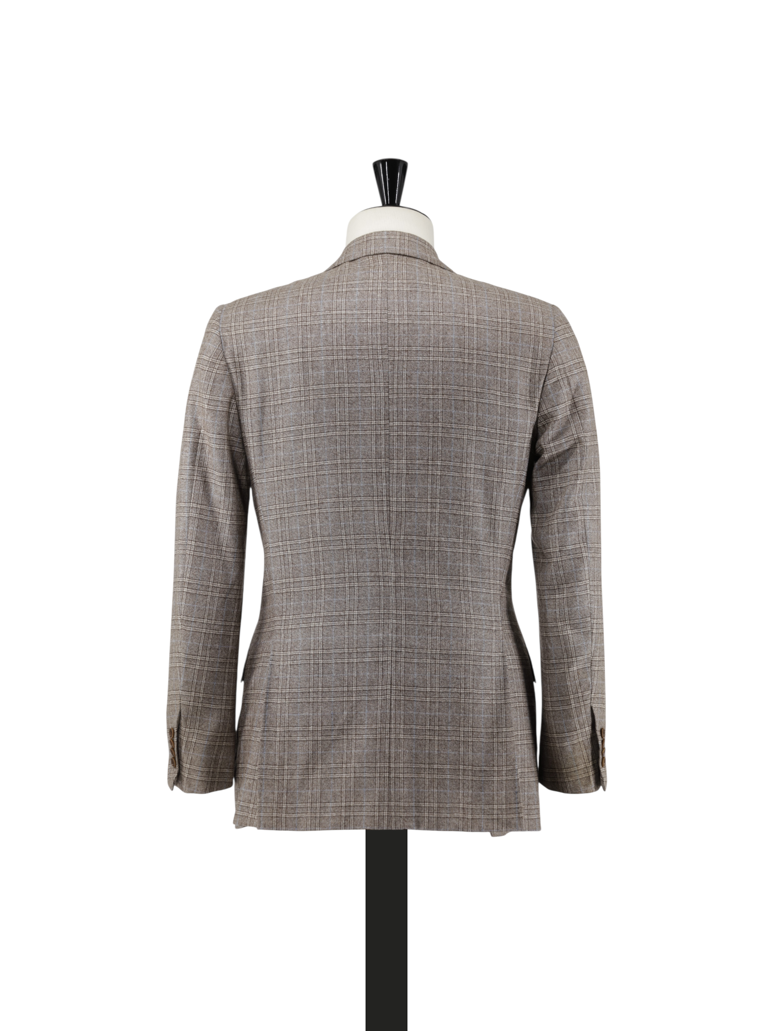 Kiton Taupe & Light Blue Cashmere & Wool Prince of Wales Suit