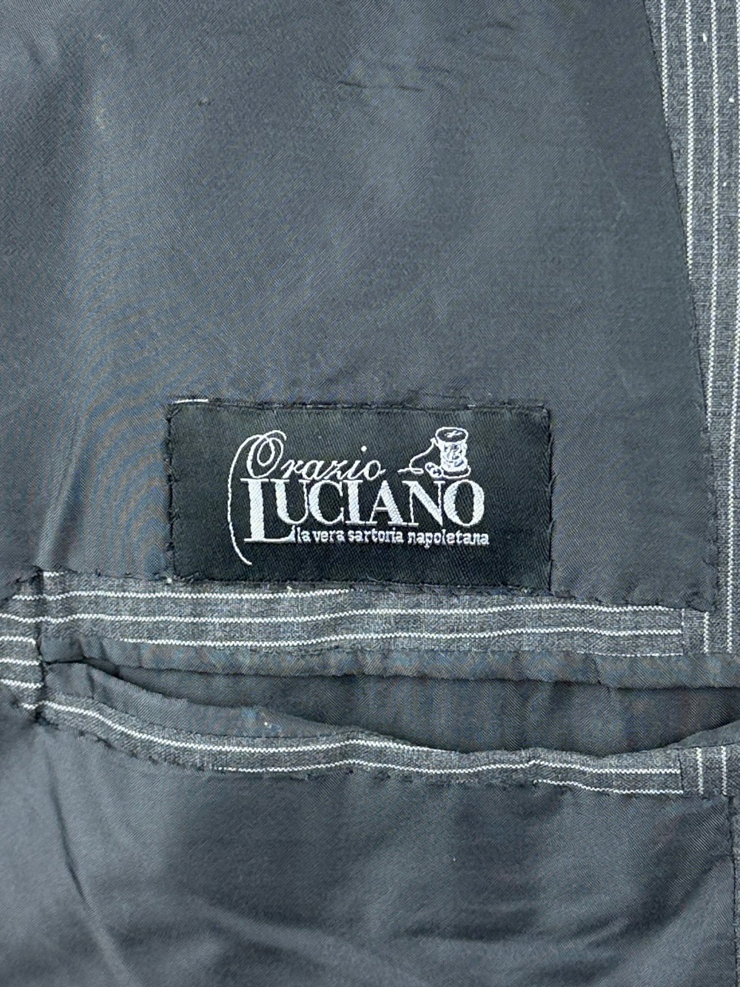 Orazio Luciano Grey Pinstripe Suit