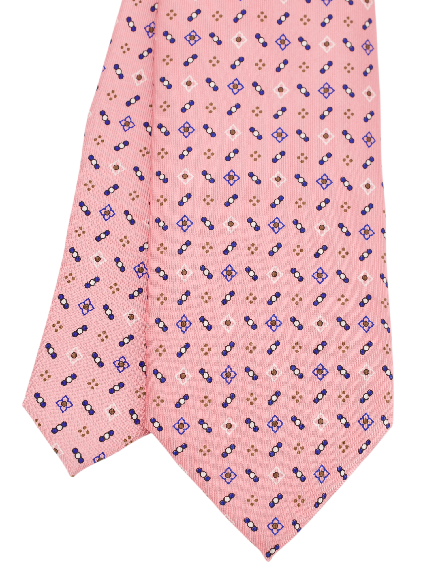 E.Marinella Pink & Blue Silk Geometric Tie