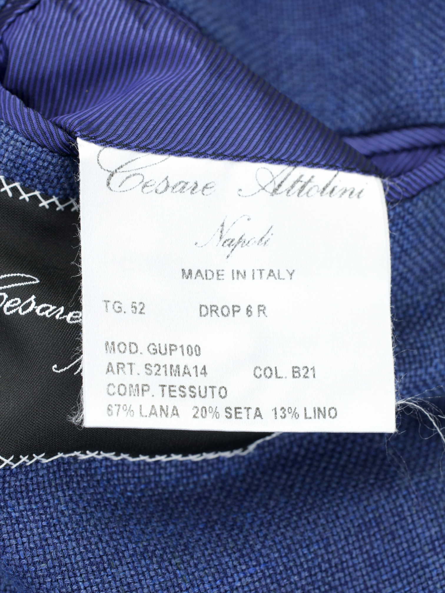 Cesare Attolini Cobalt Blue Wool, Silk & Linen Hopsack Safari-Overshirt