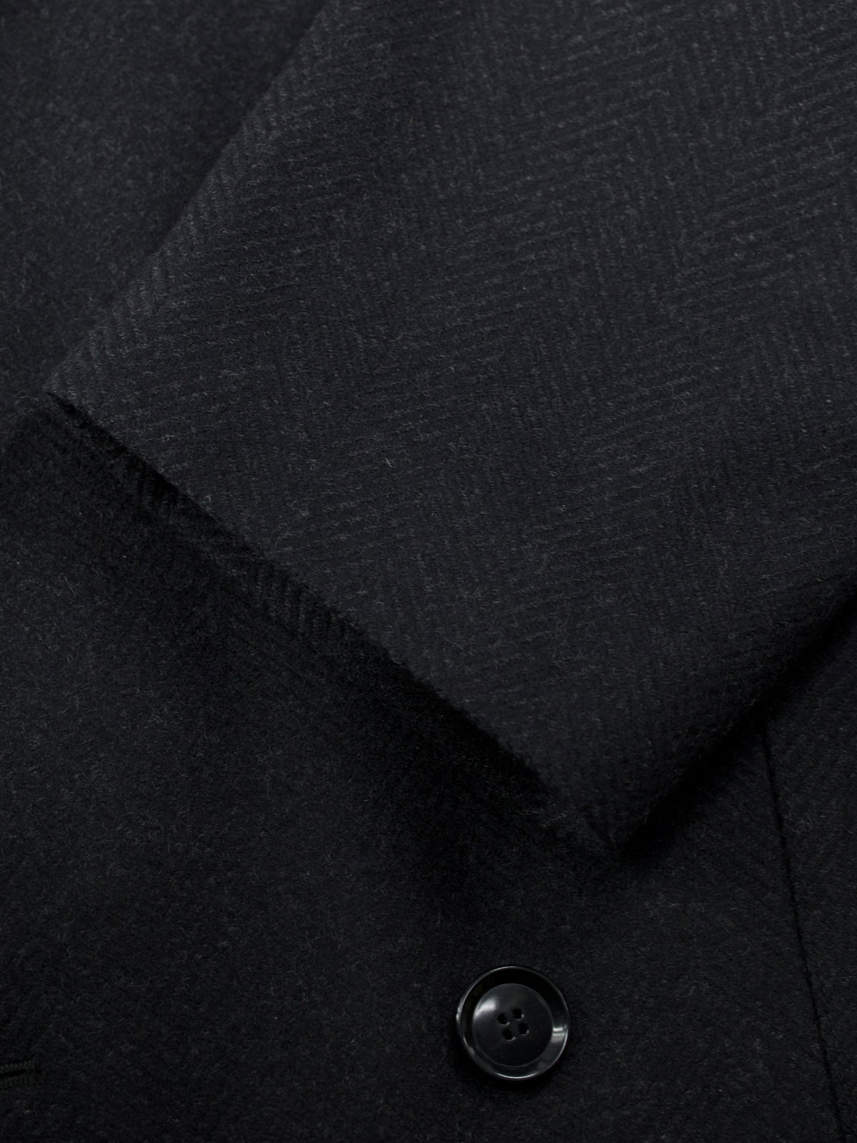 Pal Zileri Dark Grey Wool-Cashmere & Fur-Collar Herringbone Overcoat
