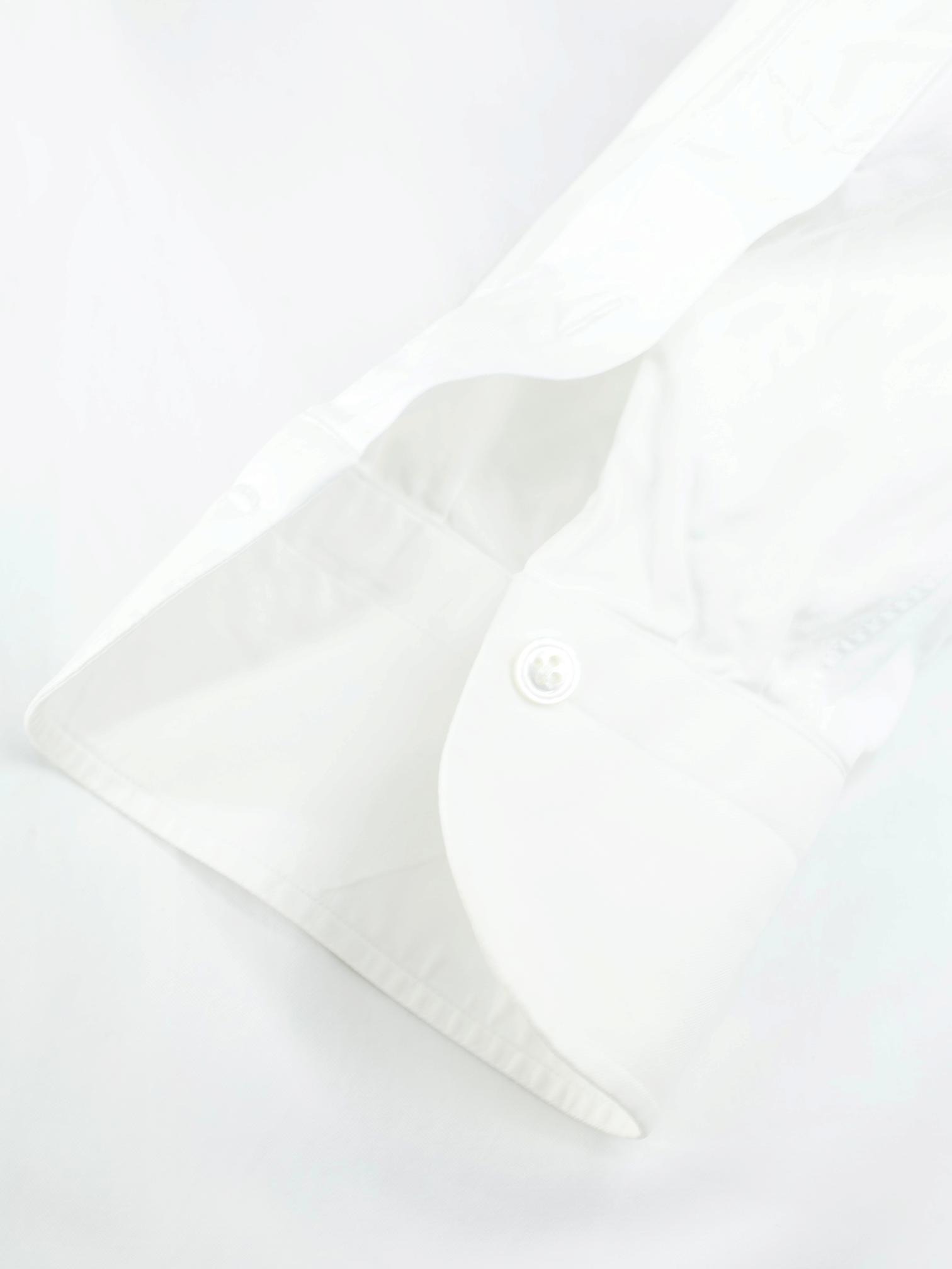 Finamore White Heavyweight-Cotton Barrel-Cuff Shirt