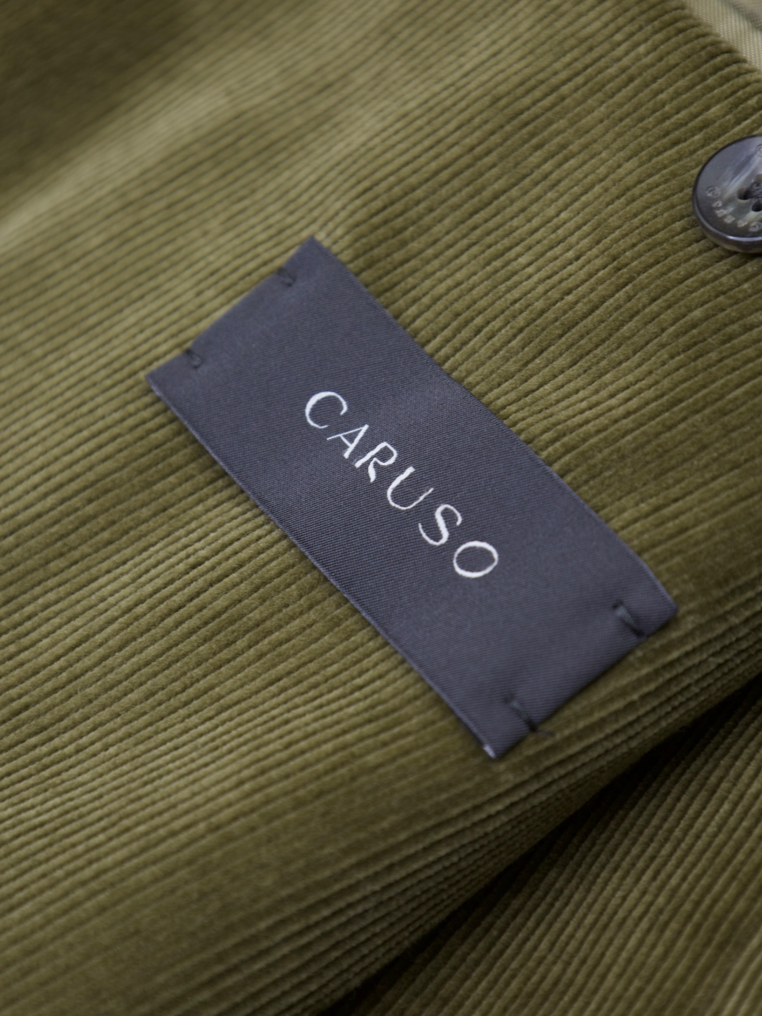 Caruso Dark Olive Green Cotton Needlecord Corduroy "Butterfly" Suit