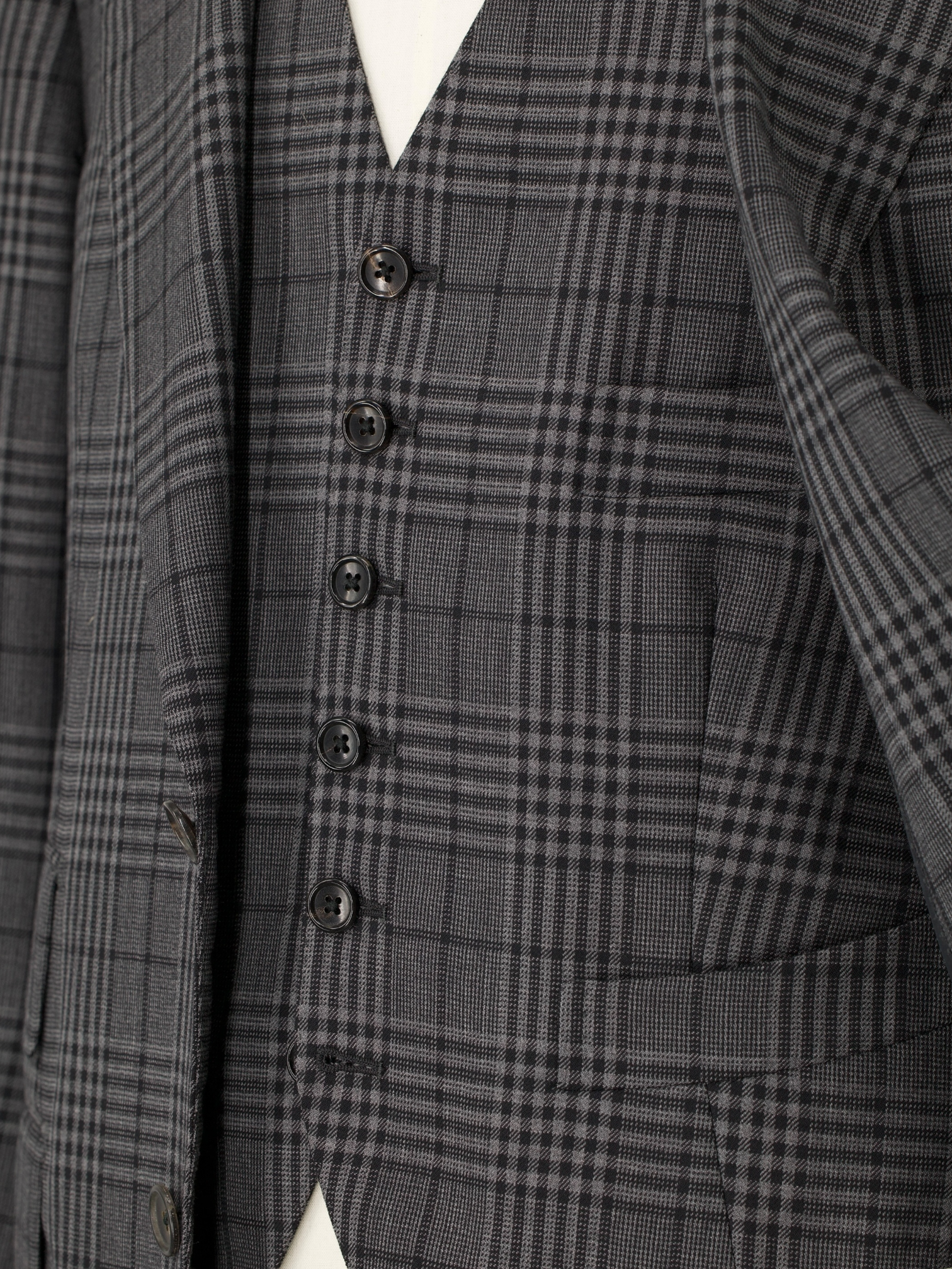 Tom Ford Grey 3-Piece Wool Checkered Windsor Suit