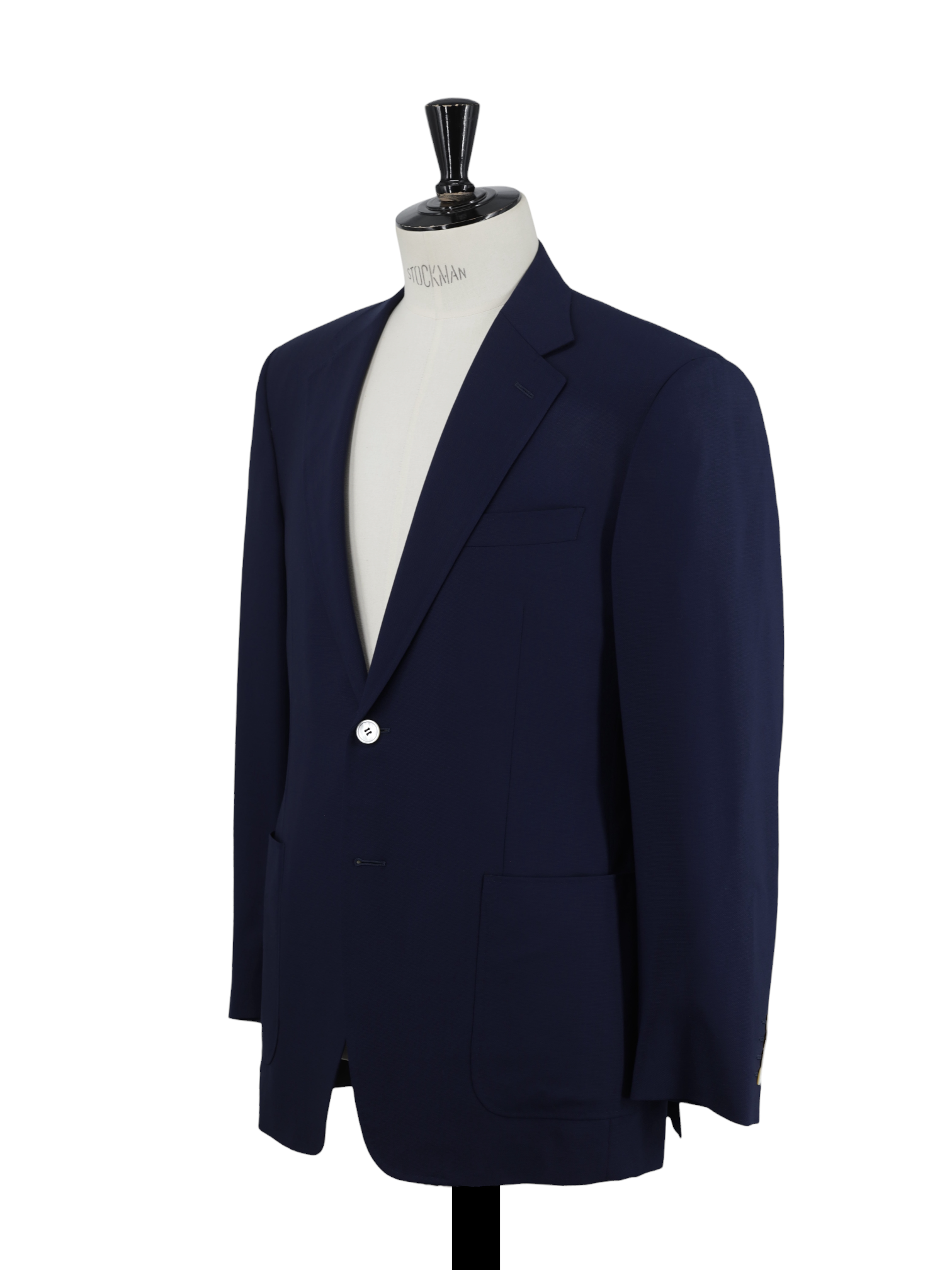 Canali Marine Blue Pure Water-Resistant Wool Basket-Weave Jacket