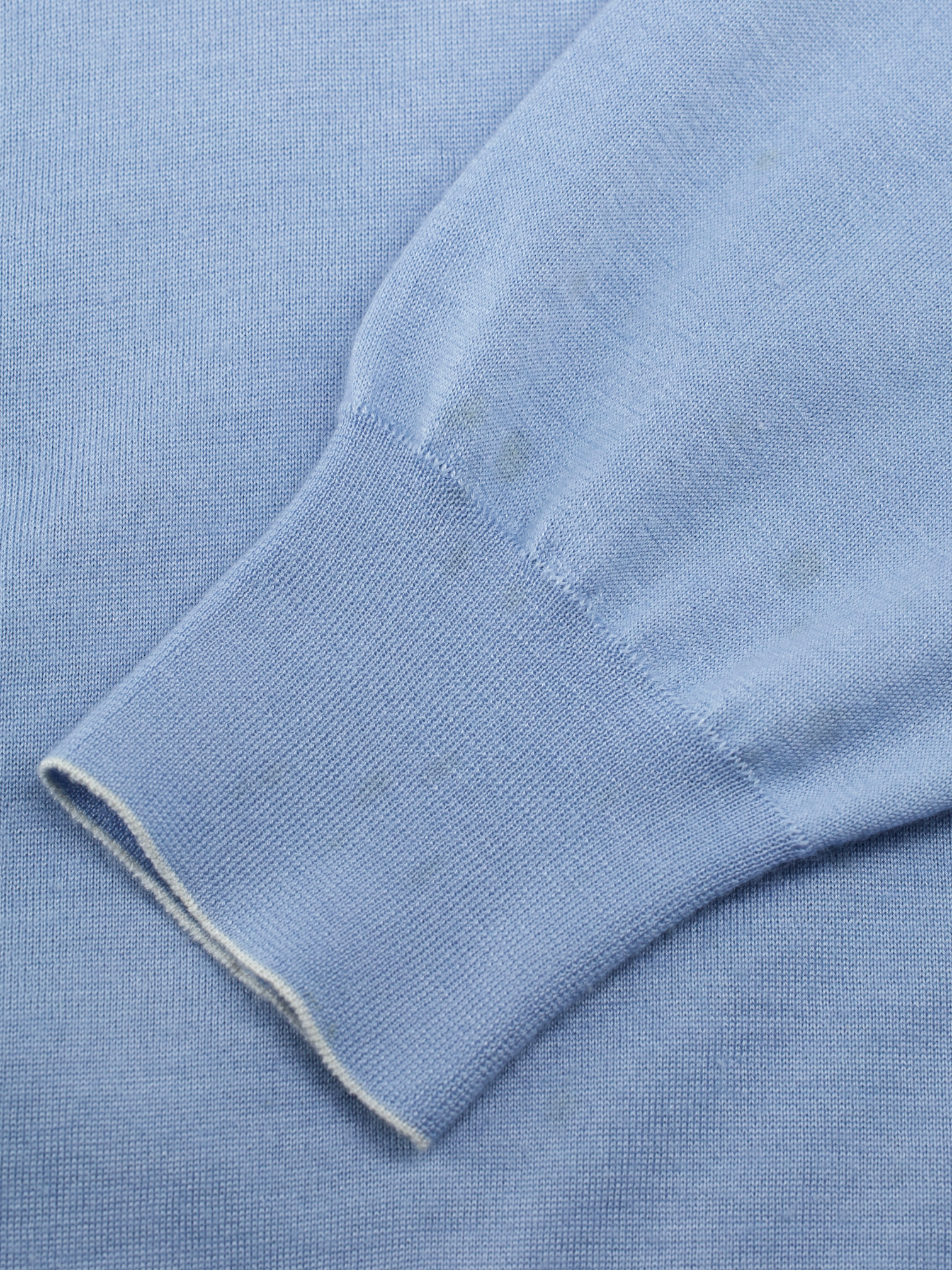 Brunello Cucinelli Light Blue Cashmere & Silk Long-Sleeve Polo