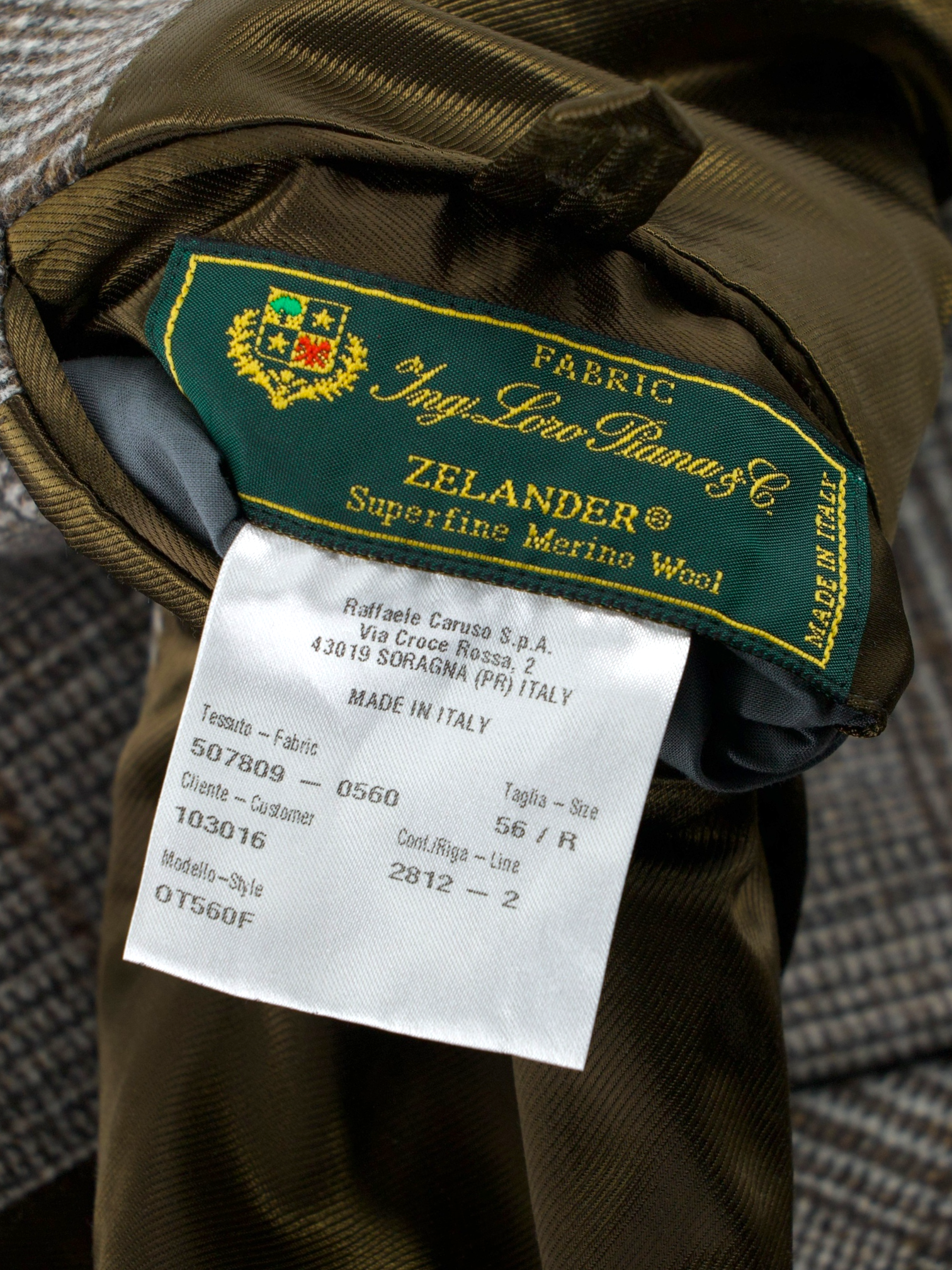 Caruso Light Brown Superfine "Zelander" Wool Prince of Wales Ulster Coat