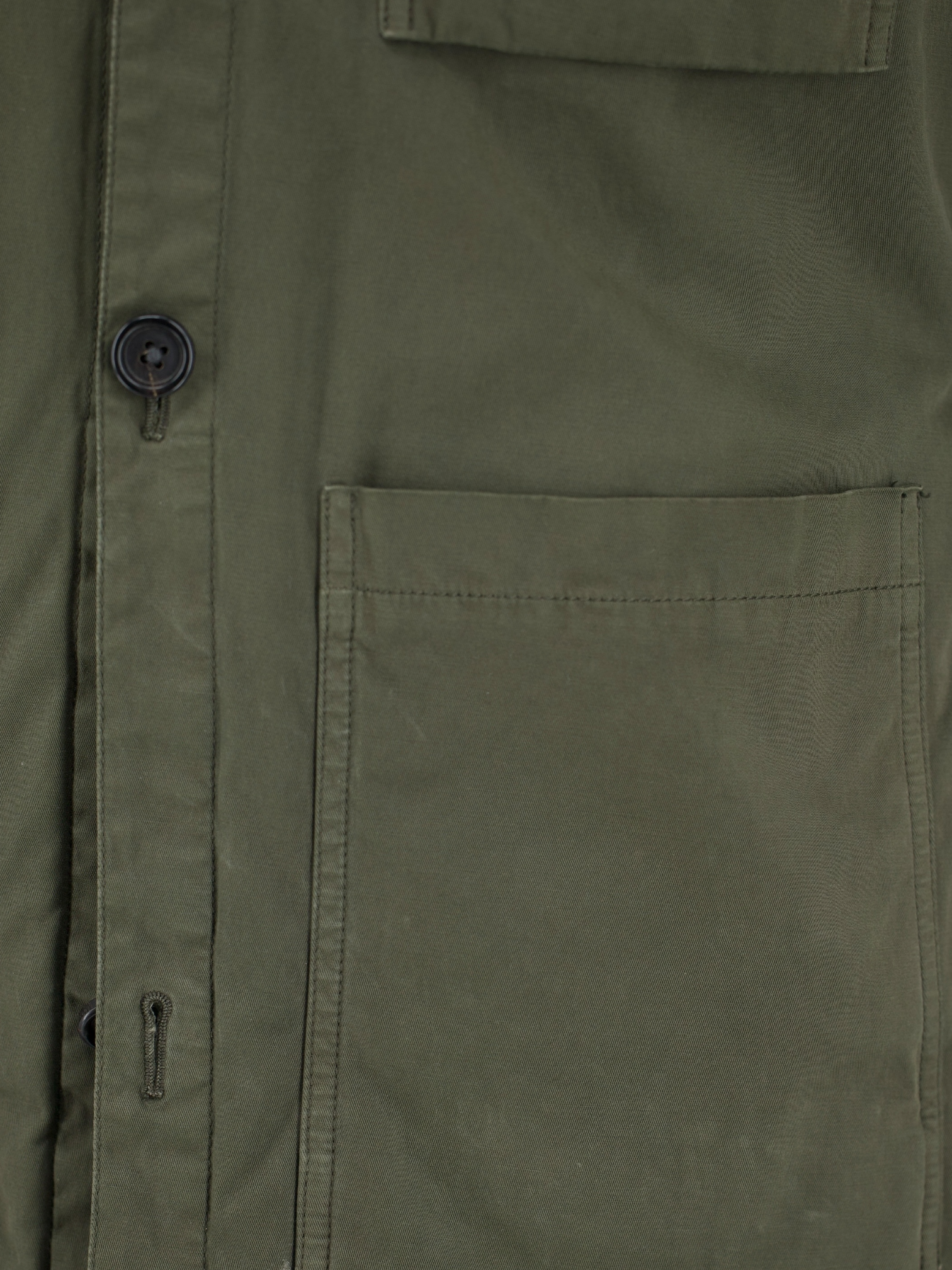 Z Zegna Olive Green Cotton-Stretch Safari Style Overshirt