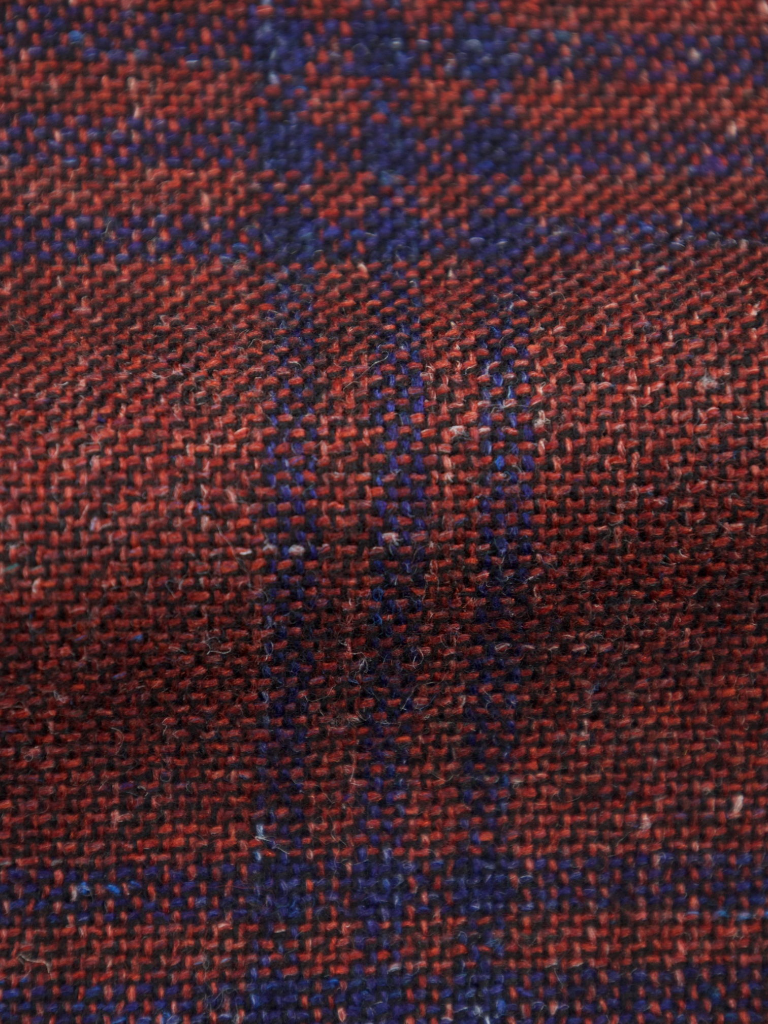 Ermenegildo Zegna Ruby Red & Dark Blue Cashmere, Silk & Linen Windowpane Jacket