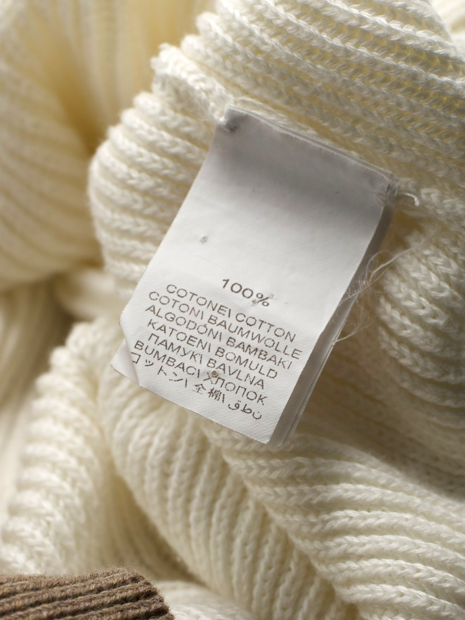 Brunello Cucinelli White & Brown Cotton Round-Neck Oversized Sweater