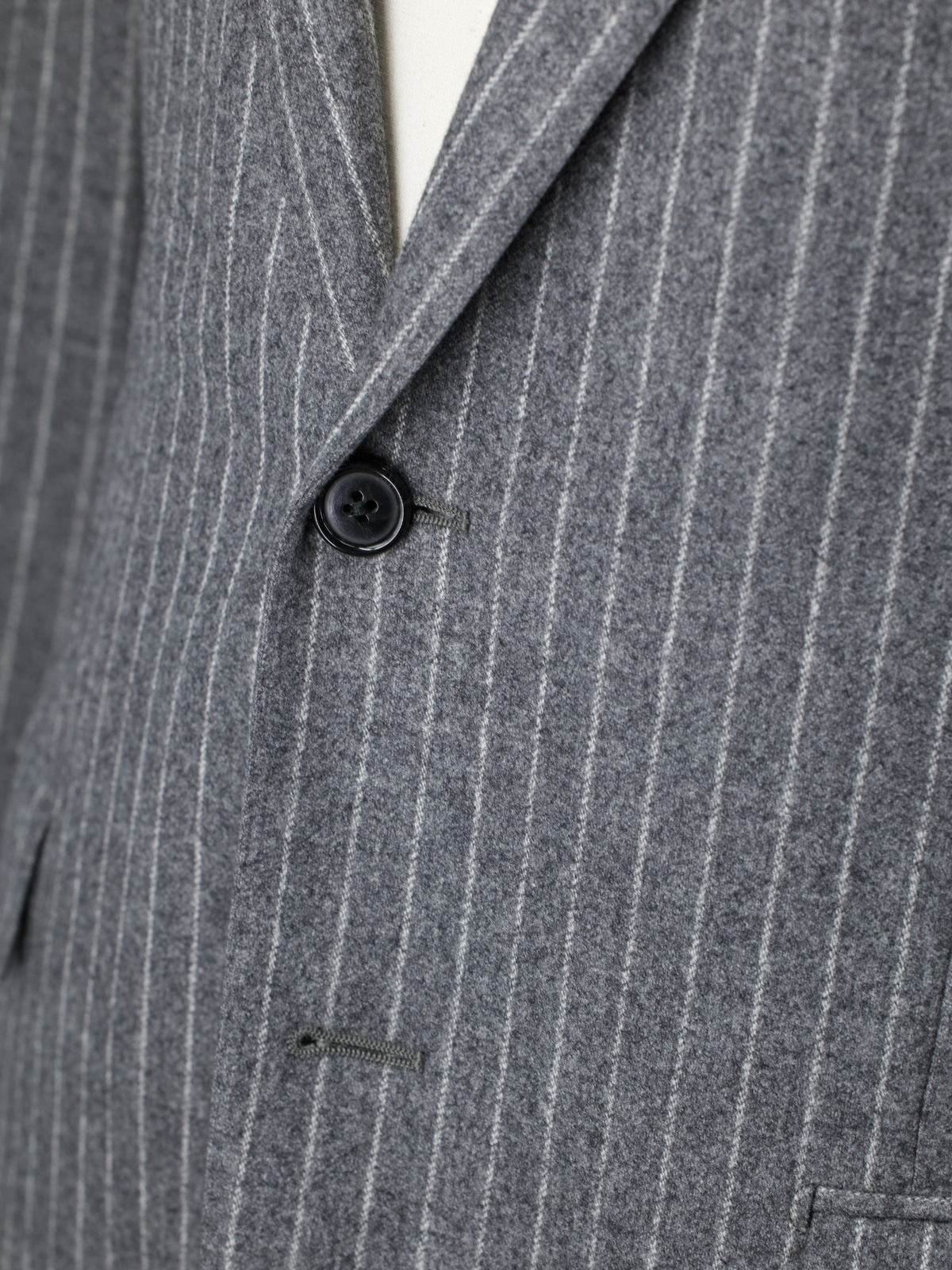 Corneliani Grey Wool-Flannel Classic Pinstripe Winter Suit