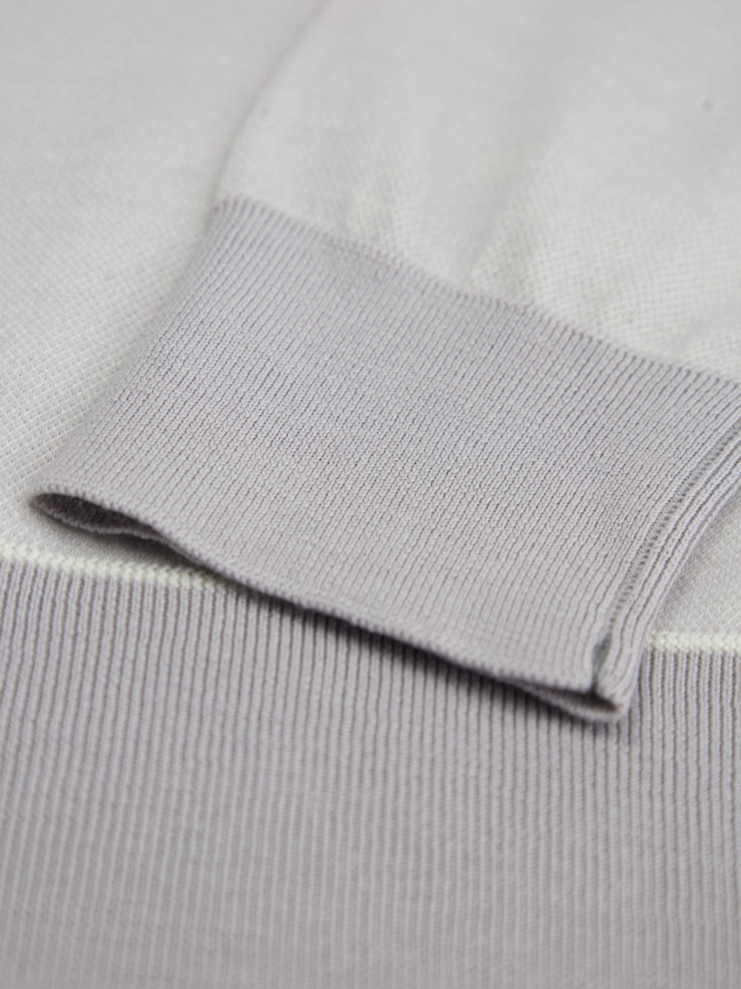 Fioroni Light Grey Wool & Cashmere Long-Sleeve Polo