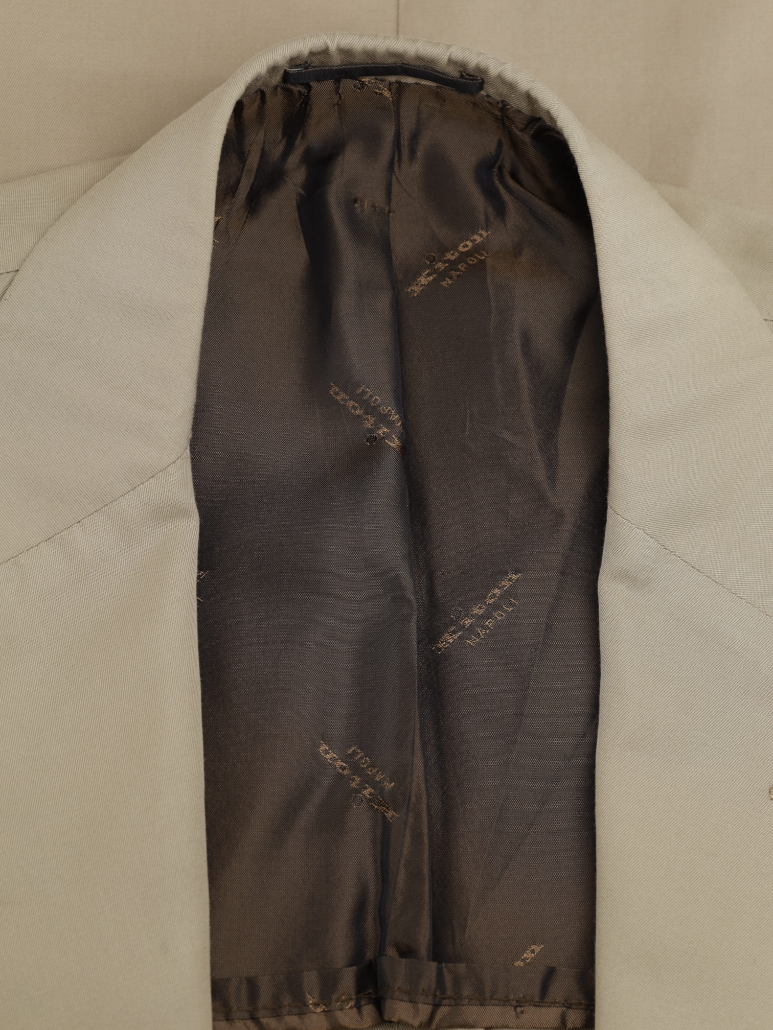 Kiton Khaki Pure Cotton-Twill Sartorial Summer Suit