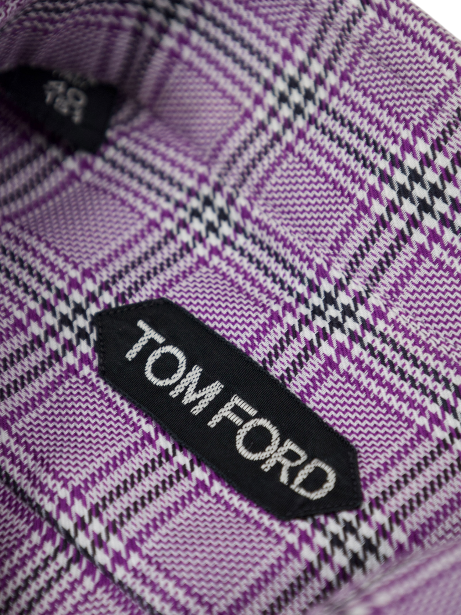 Tom Ford Lilac Cotton Prince of Wales Check Shirt