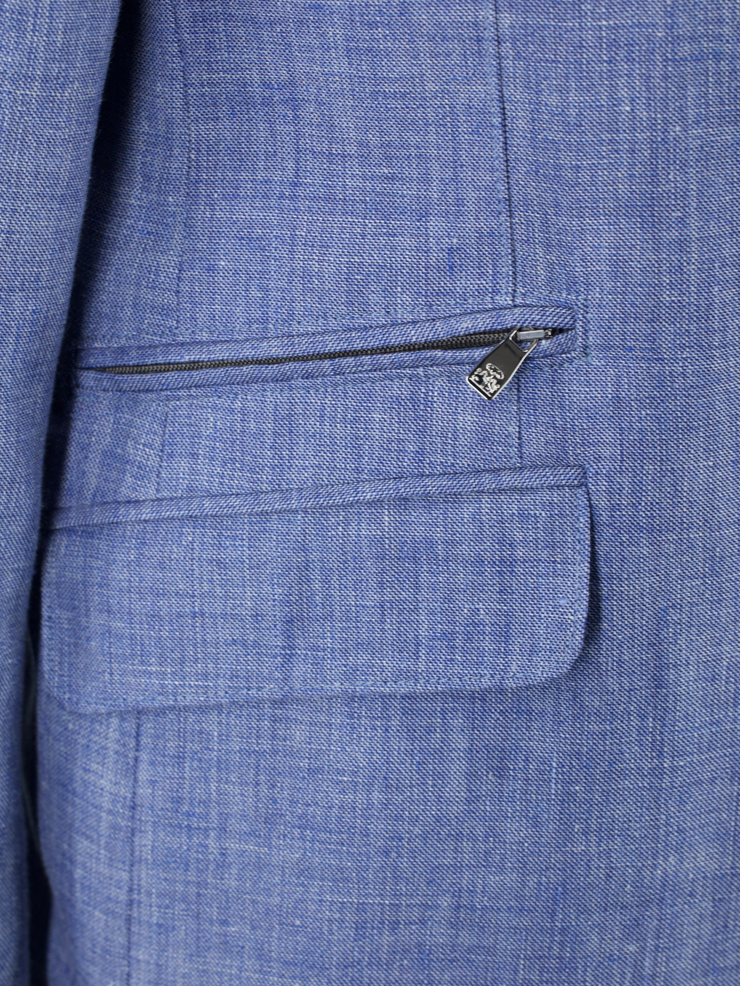 Corneliani ID Ice Blue Linen & Wool Melange Vespa Jacket