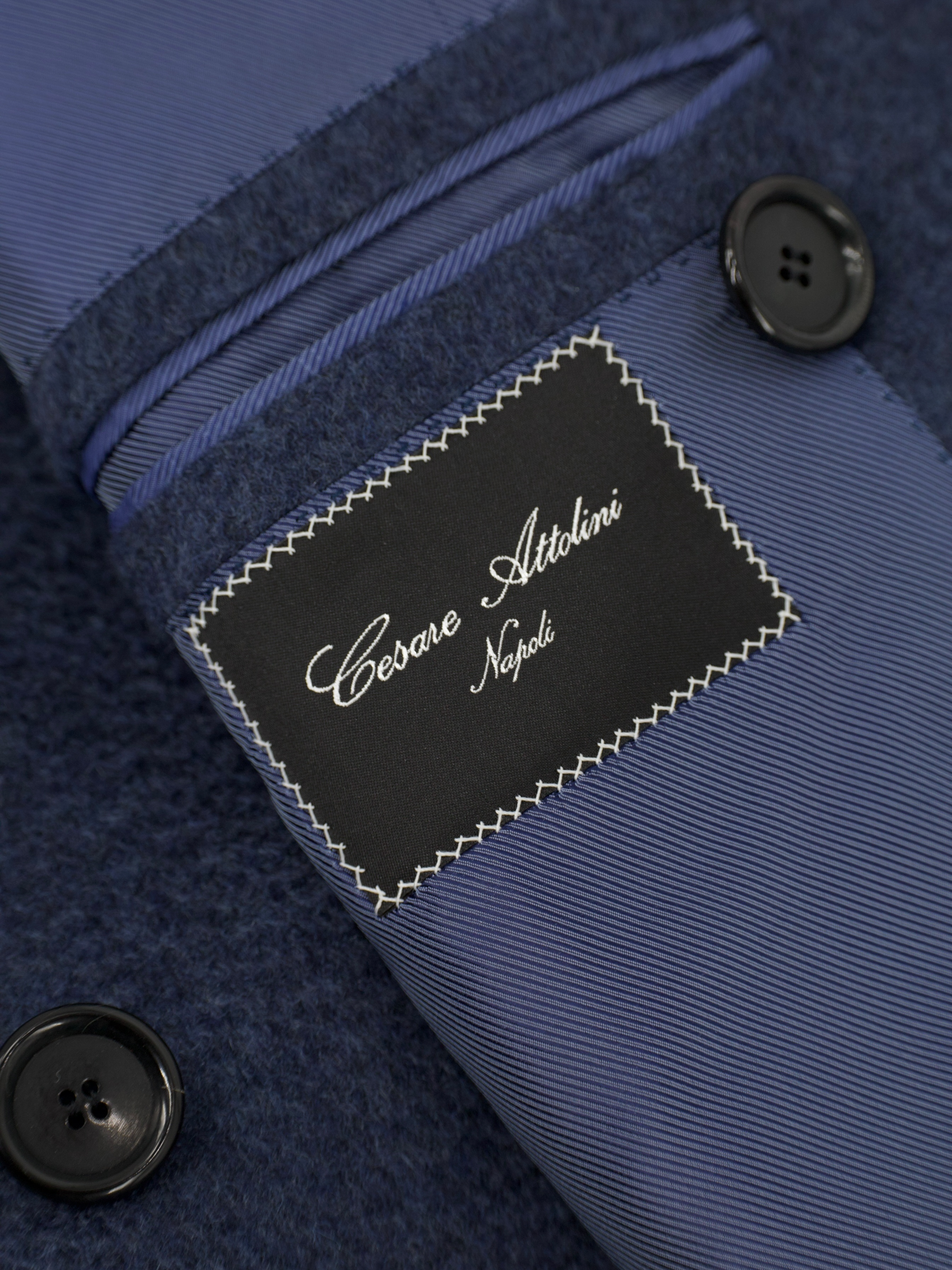 Cesare Attolini Steel Blue Pure Cashmere Double Breasted Sartorial Polo Coat