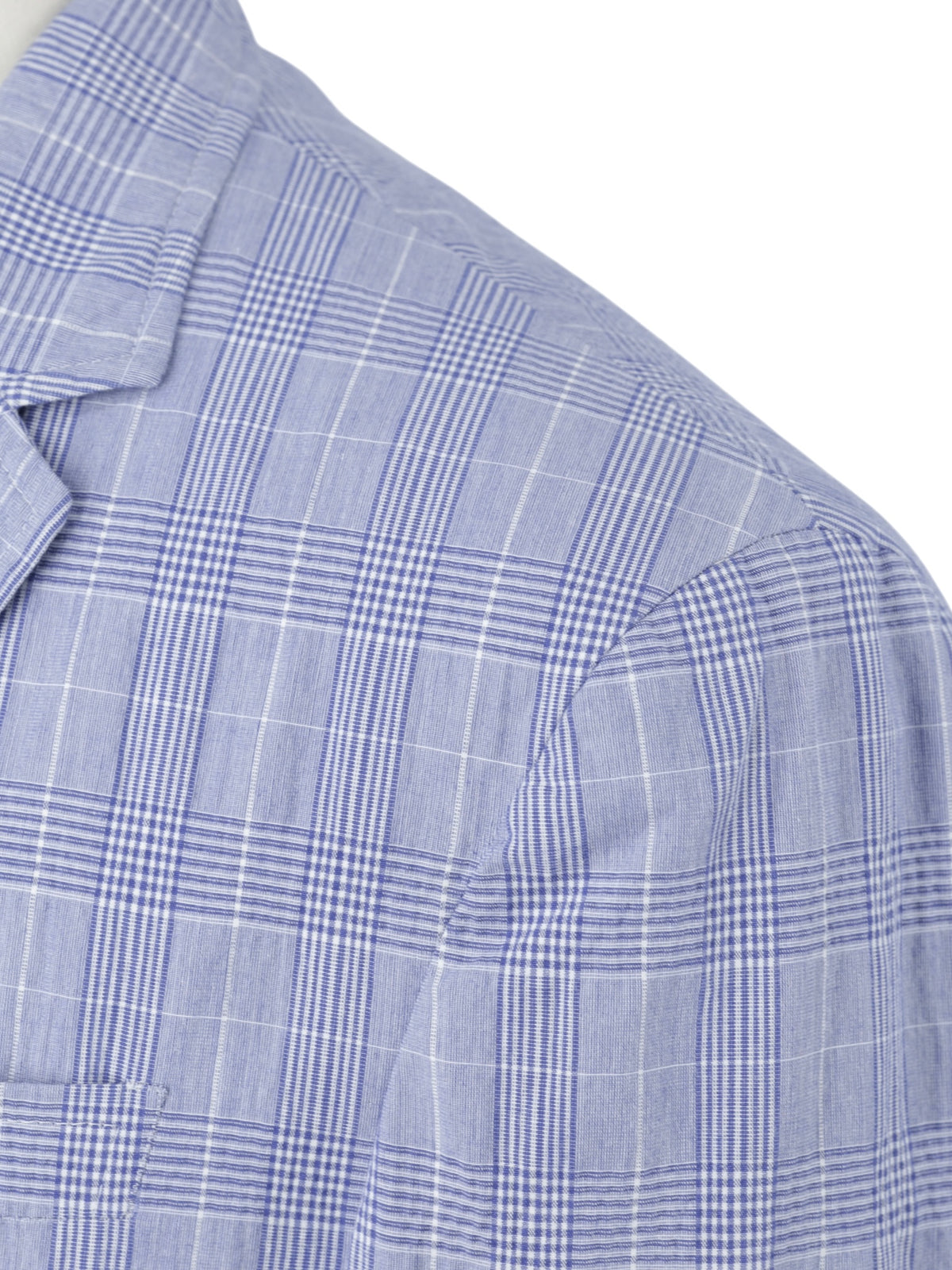 Ralph Lauren Light Blue Seerucker-Inspired Cotton-Stretch Checkered Jacket