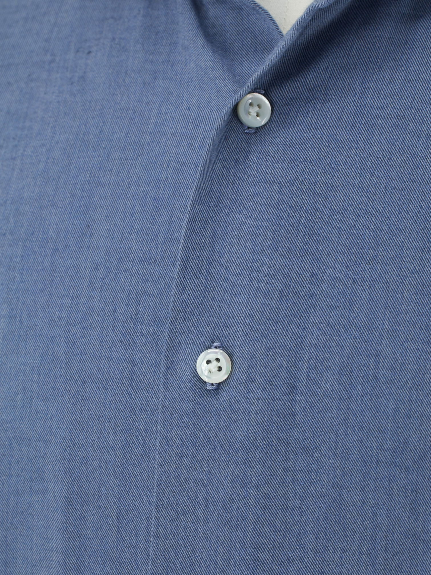 Cesare Attolini Blue Handmade Cotton-Twill Shirt