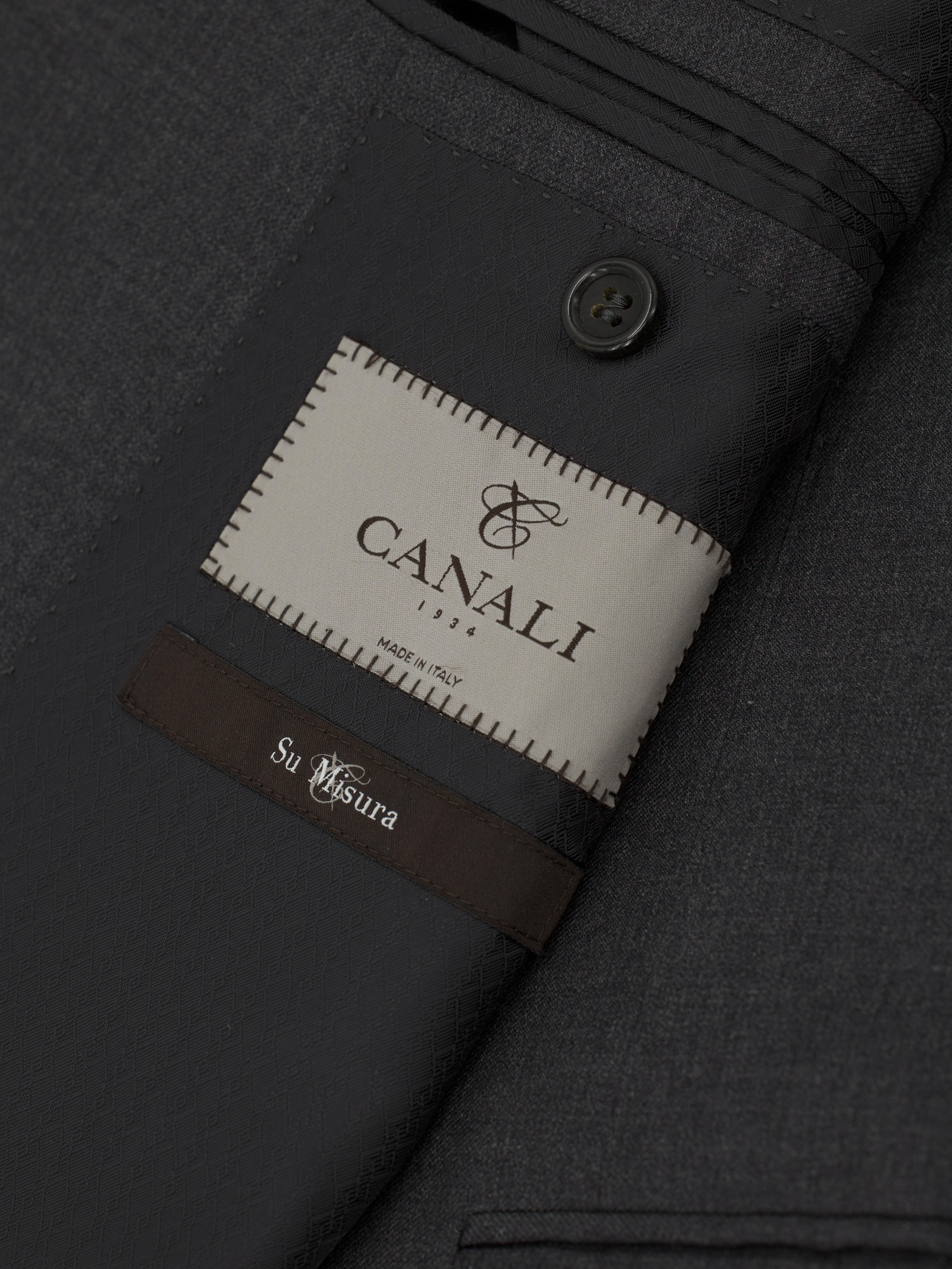 Canali Charcoal Fine-Wool Essential Twill Jacket