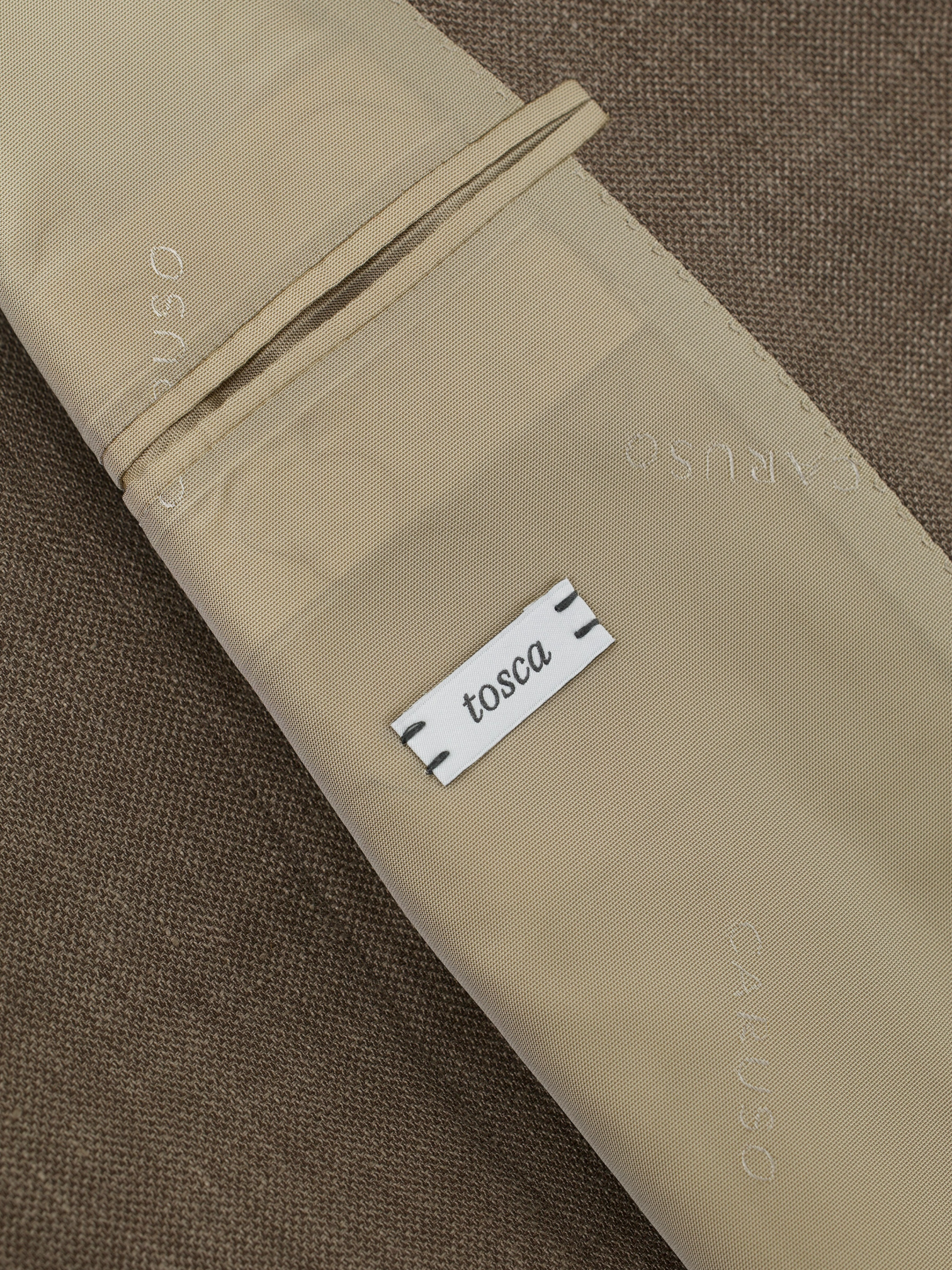 Caruso Light Brown Wool, Linen & Silk Micro-Pattern Tosca Jacket