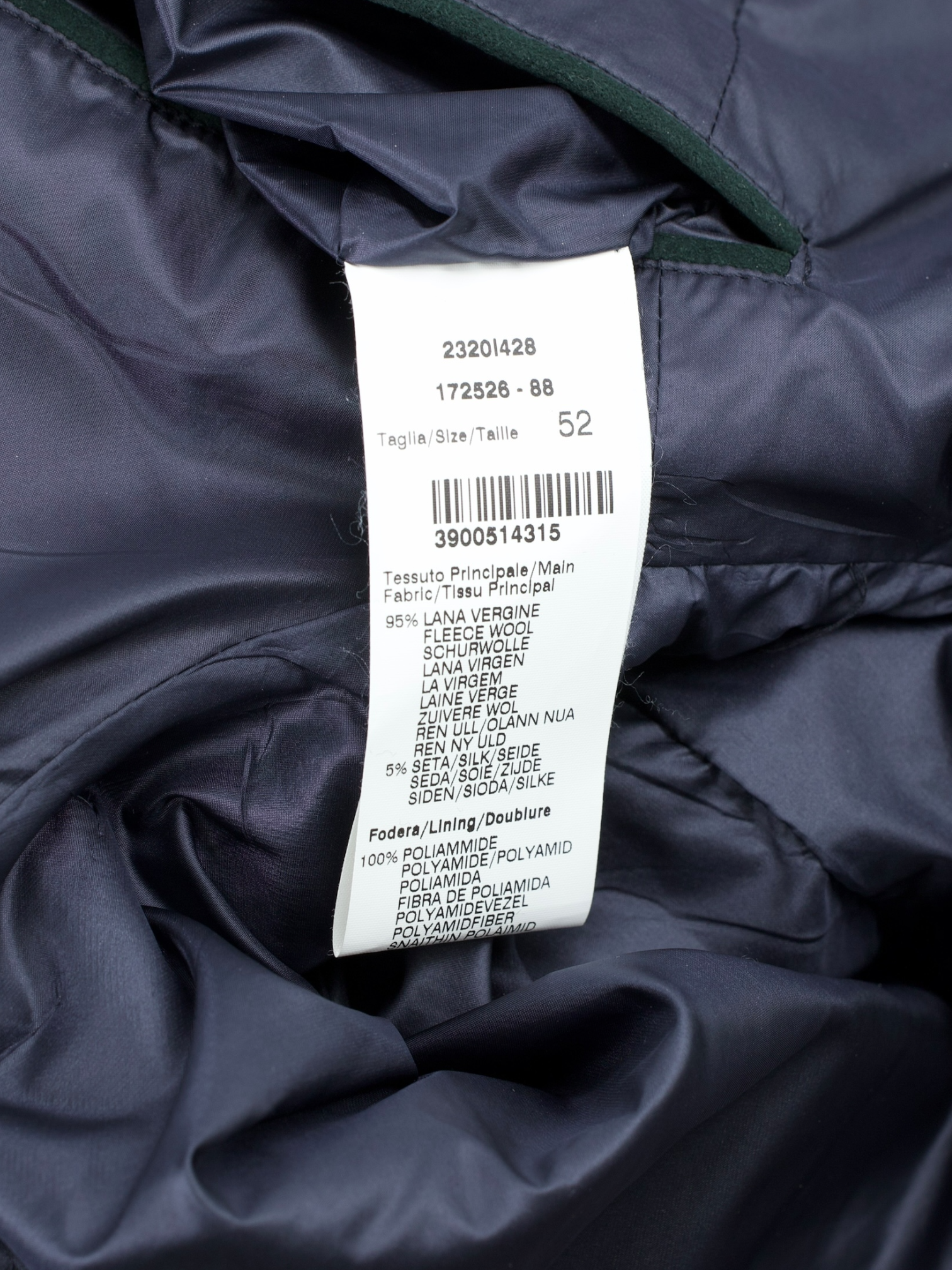 Montecore Navy Wool & Silk Rain System Padded Overcoat