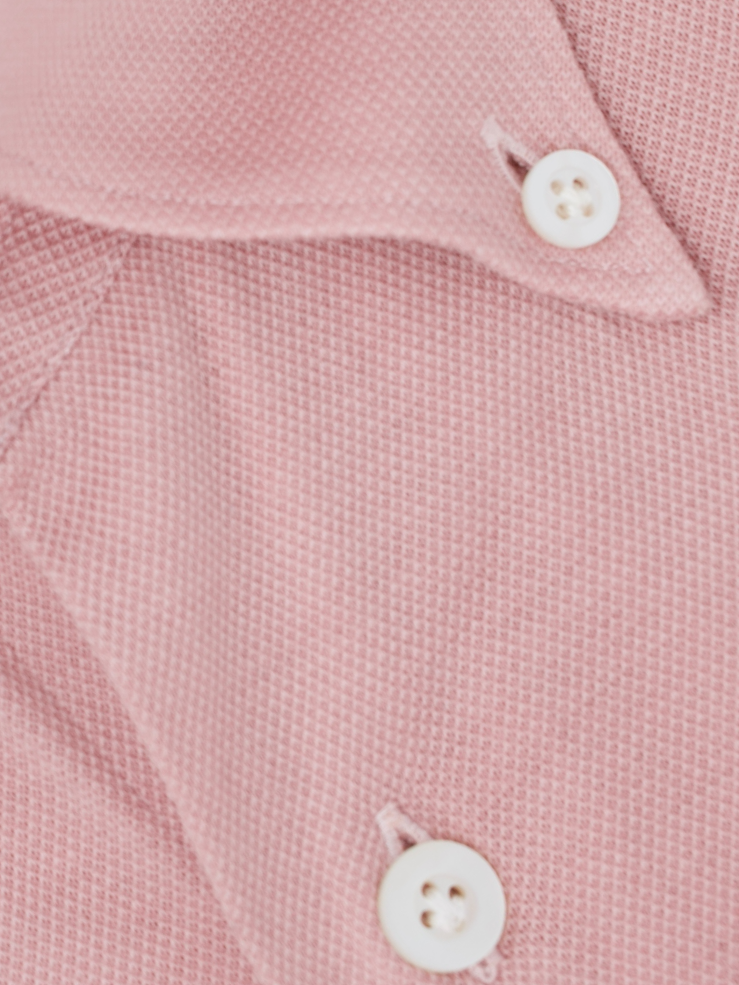 Fray Salmon Pink Cotton Piqué Knitted Button-Down Shirt
