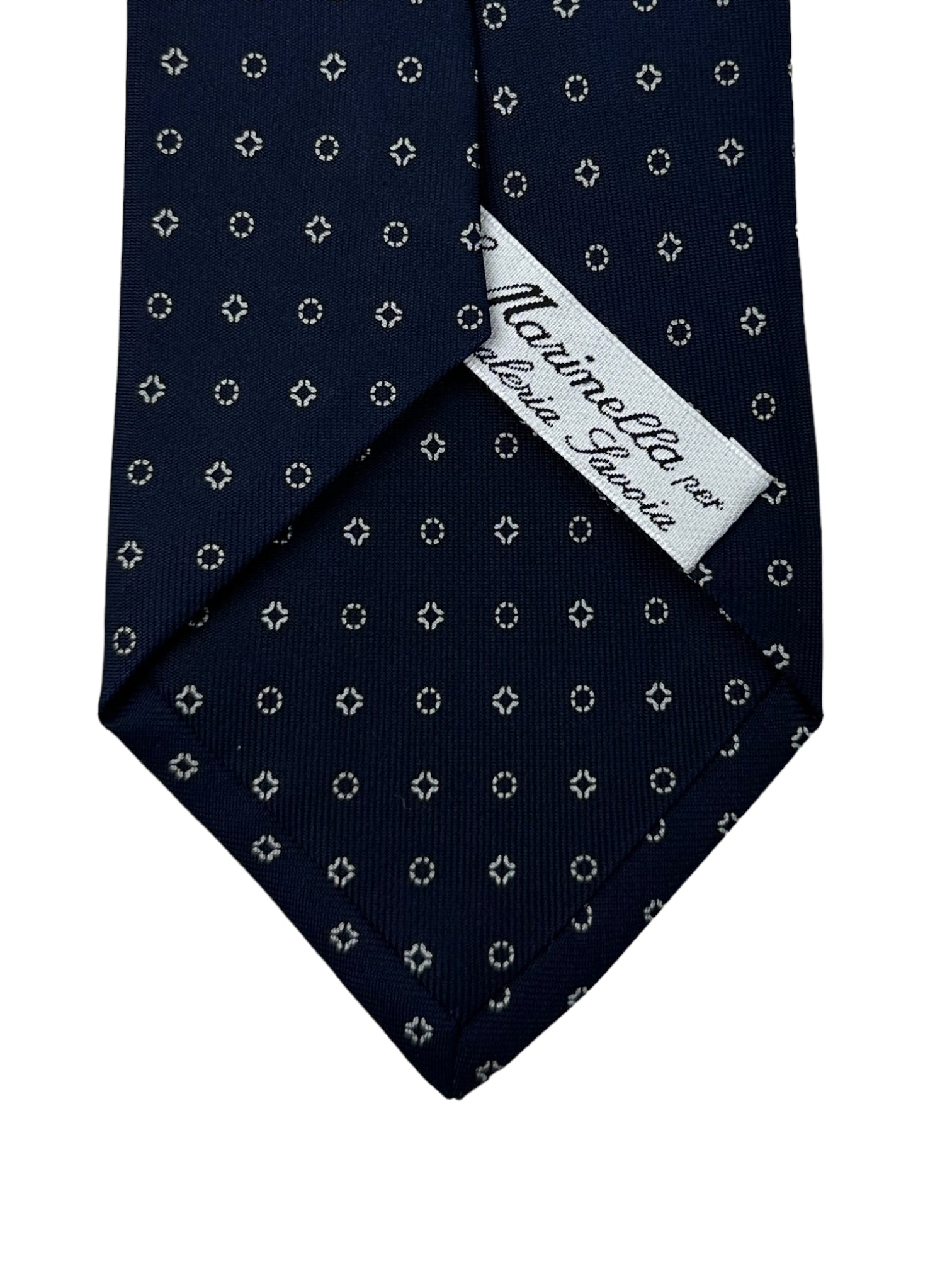 E.Marinella 3-Fold Navy Geometric Tie