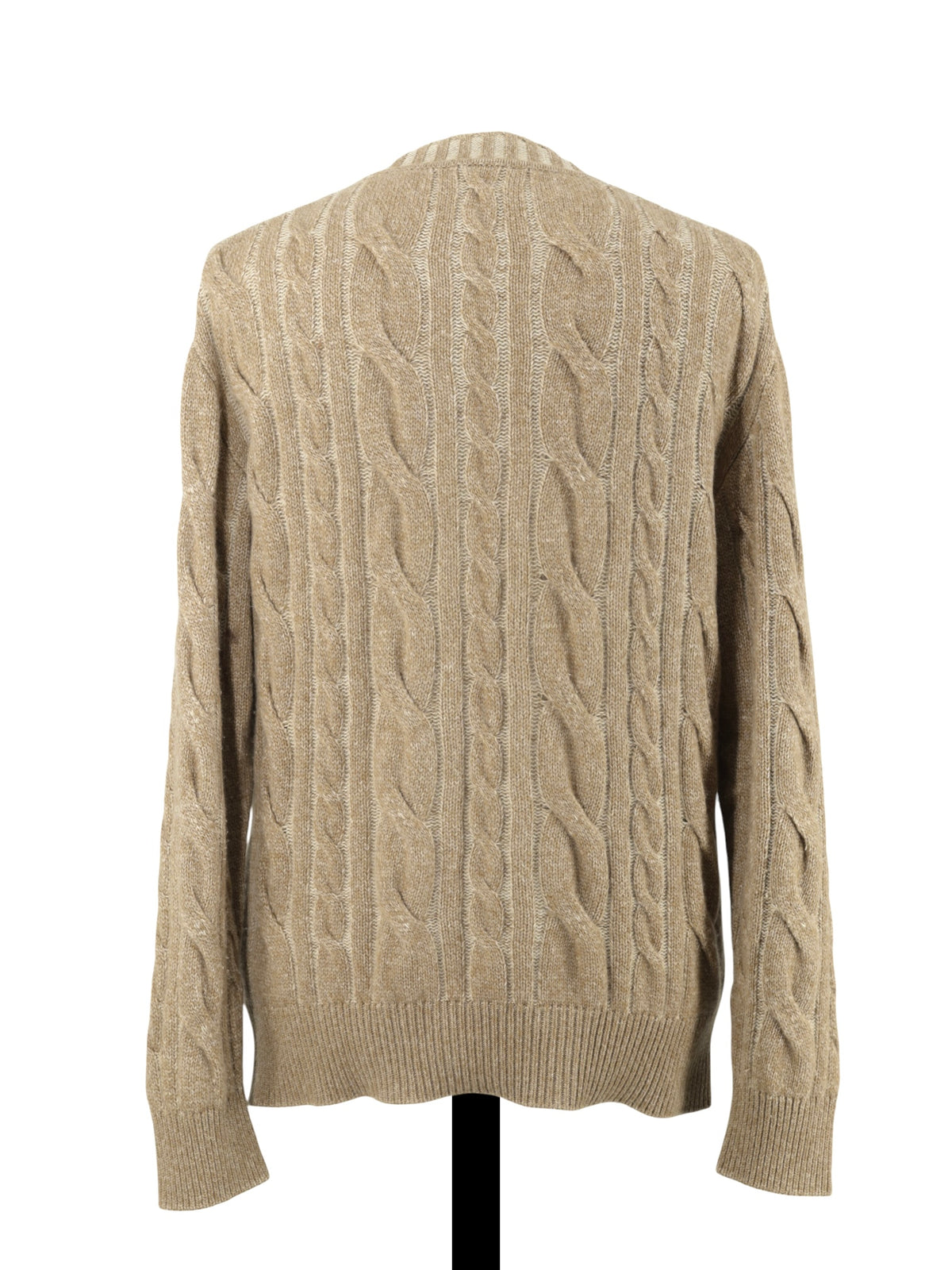 Loro Piana Light Brown Baby-Cashmere Cable-Knit Roundneck