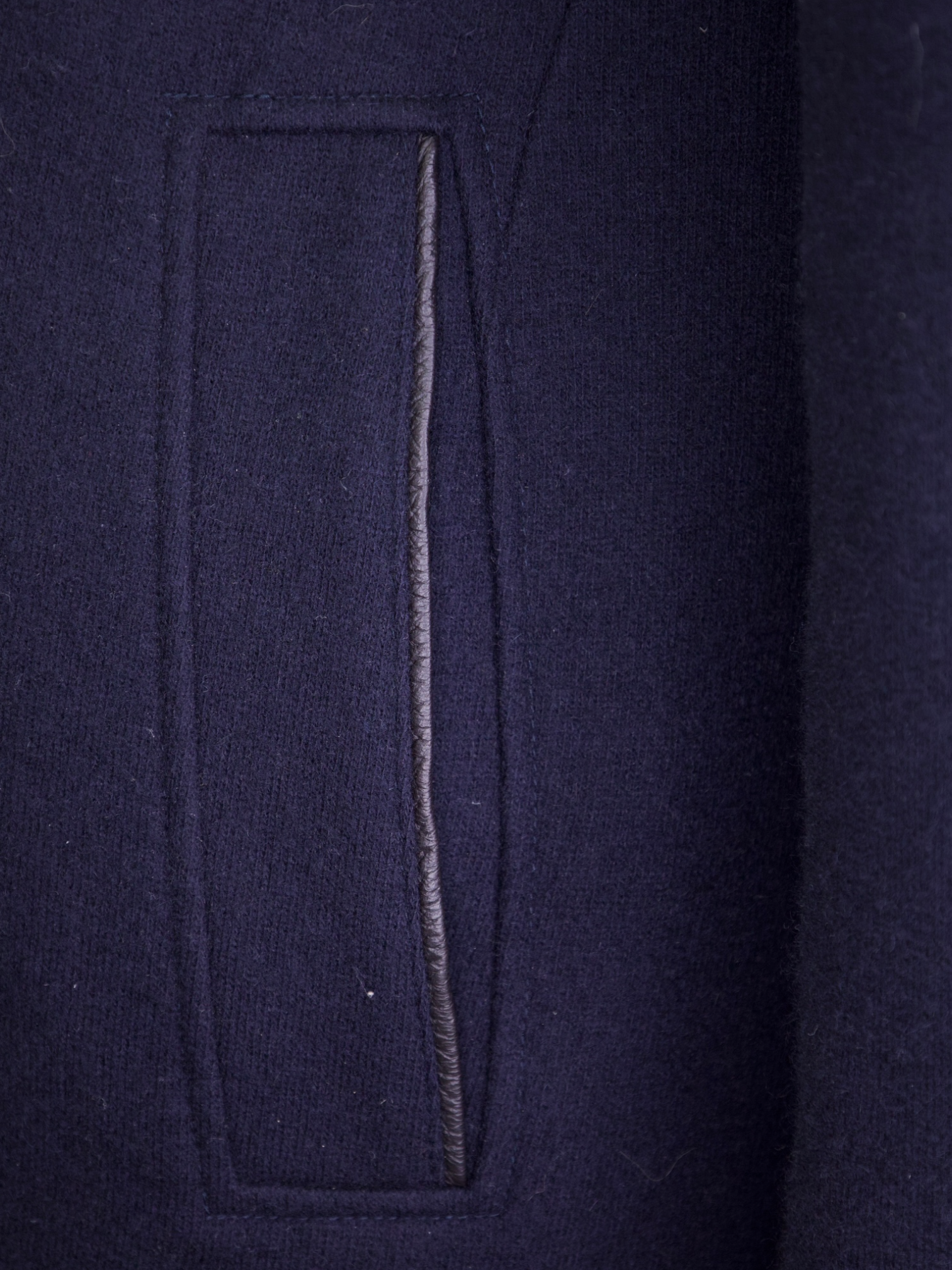 Mandelli Navy Cashmere & Castorino Fur Collar Overcoat